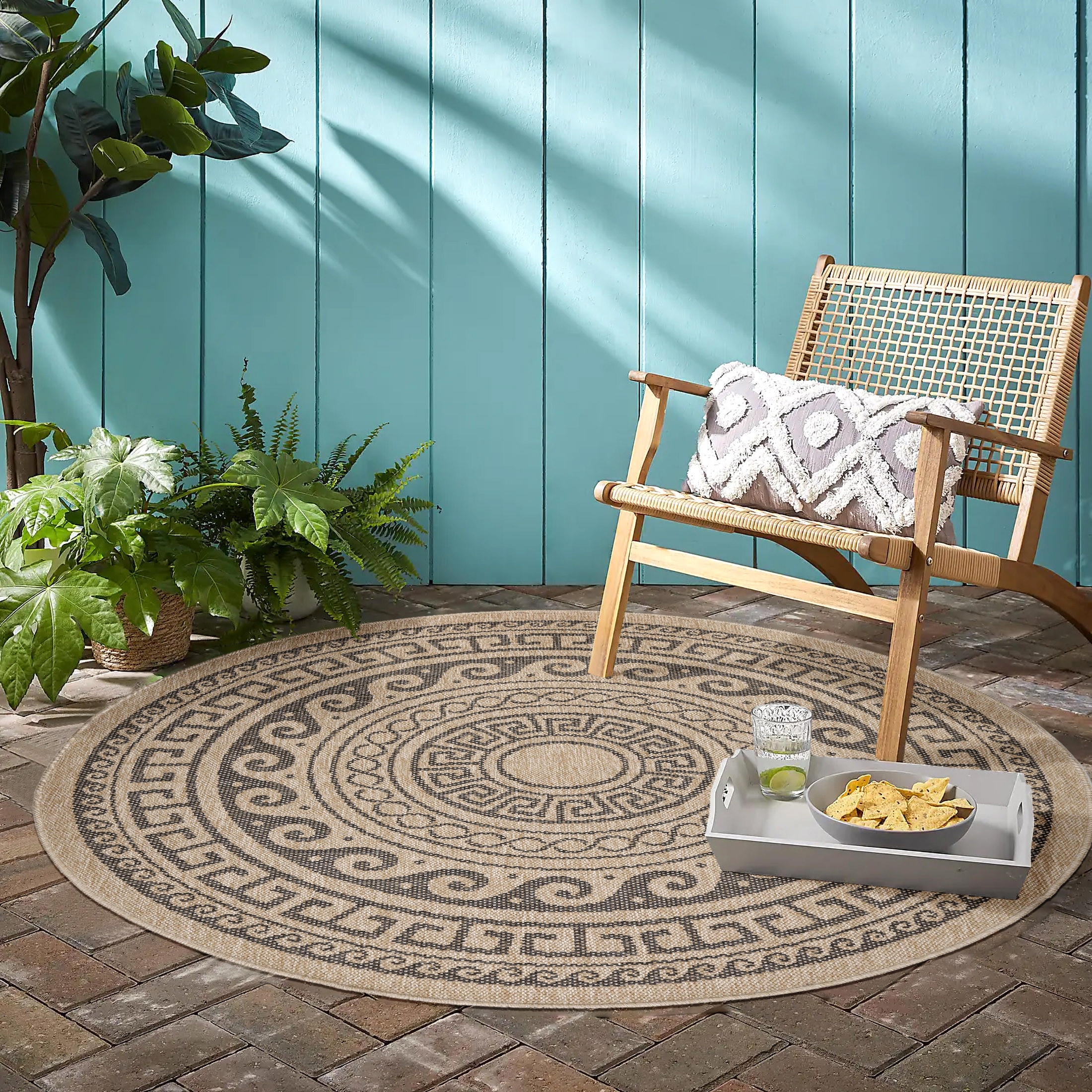 Image of Ayyildiz Teppiche Outdoorteppich "COMILLA 0887" rund 5 mm Höhe Pflegeleicht / Strapazierfähig / In- und Outdoor geeignet