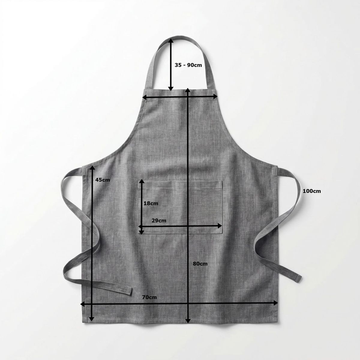 Home affaire Tablier de cuisine »Schürze grau 70x80cm« 1