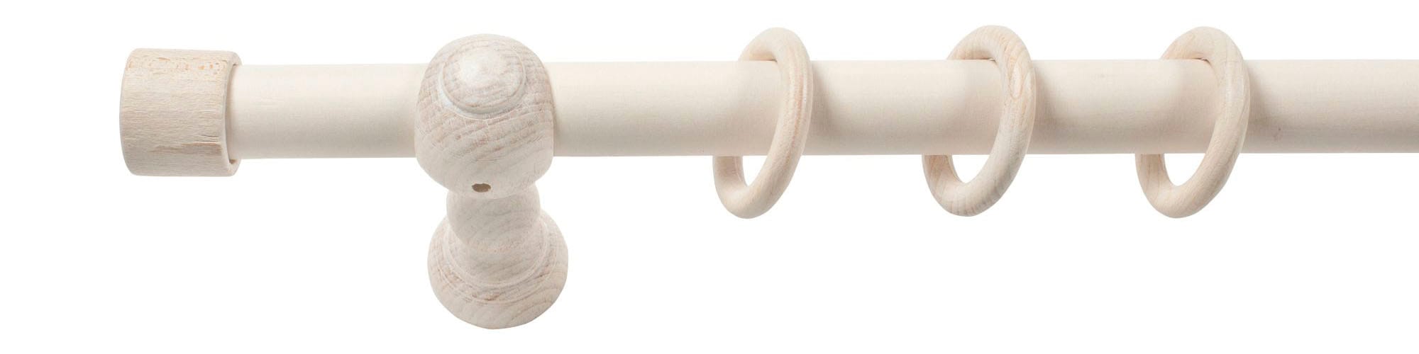 SN DECO GROUP Gardinenstange »Cafiro«, 1 läufig-läufig, Fixmass, 28 mm, Holz, verschiedene Längen und Farben, Komplettset
