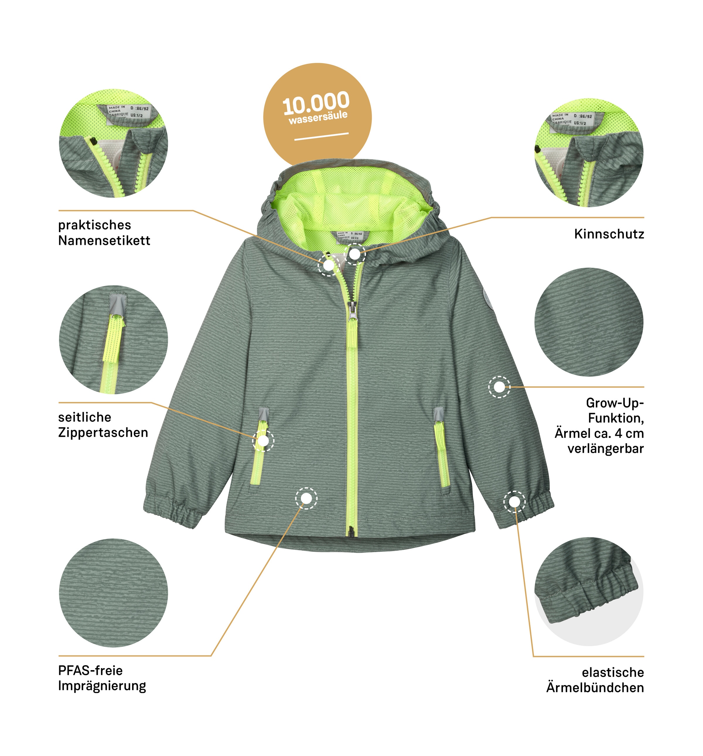 first instinct by killtec Funktionsjacke »FIOS 6 MNS JCKT«, Wasser- und winddichte Kinderjacke, verlängerbare Ärmeln, PFAS-frei