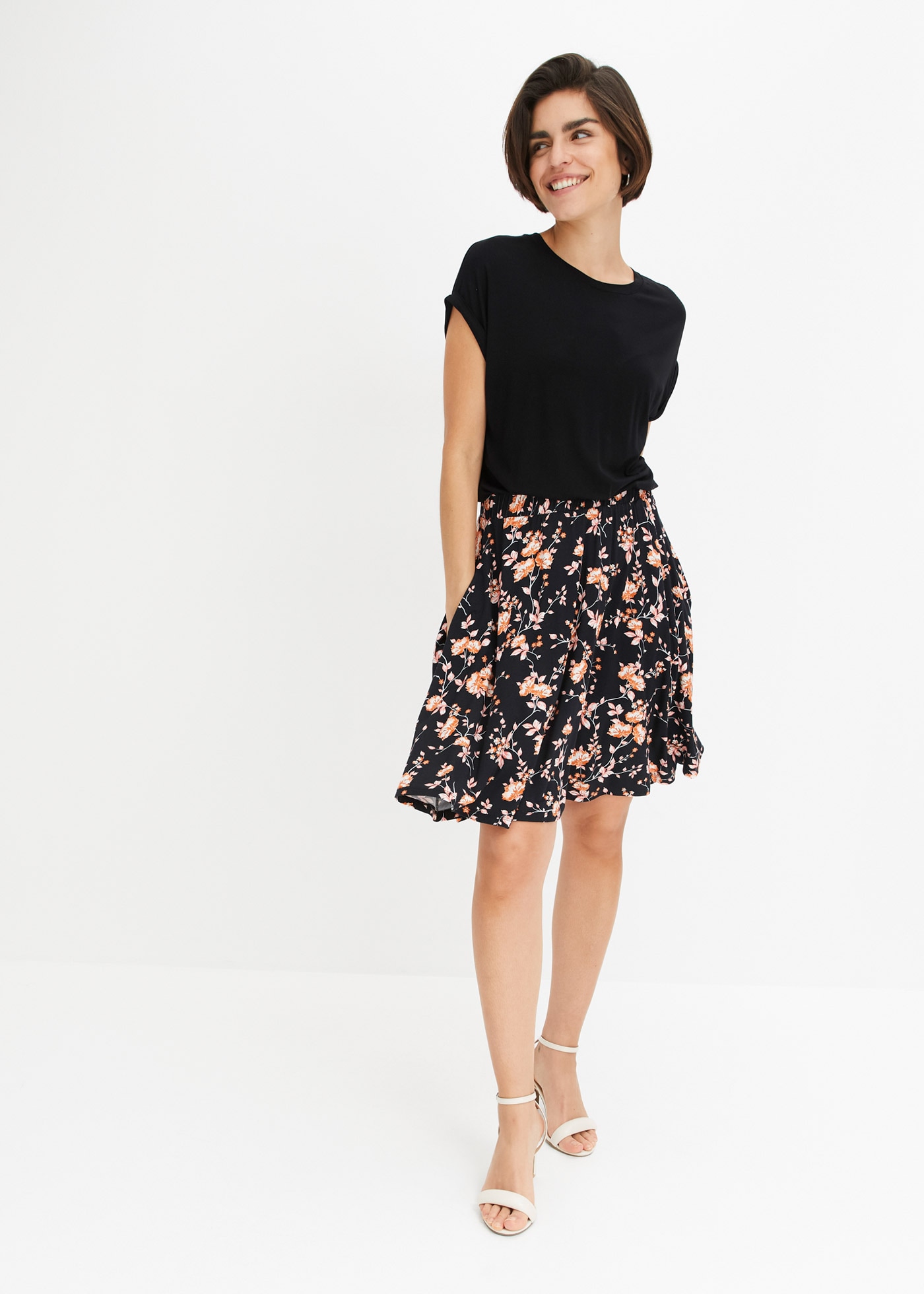 bonprix Midikleid Jerseykleid aus Viskose-Mix