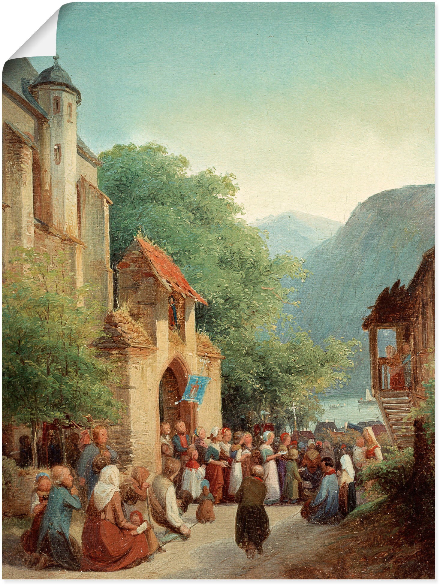 Image of Artland Wandbild »Prozession am Rhein«, historische Ereignisse, (1 St.), in vielen Grössen & Produktarten - Alubild / Outdoorbild für den Aussenbereich, Leinwandbild, Poster, Wandaufkleber / Wandtattoo auch für Badezimmer geeignet bei Ackermann Versand Sc