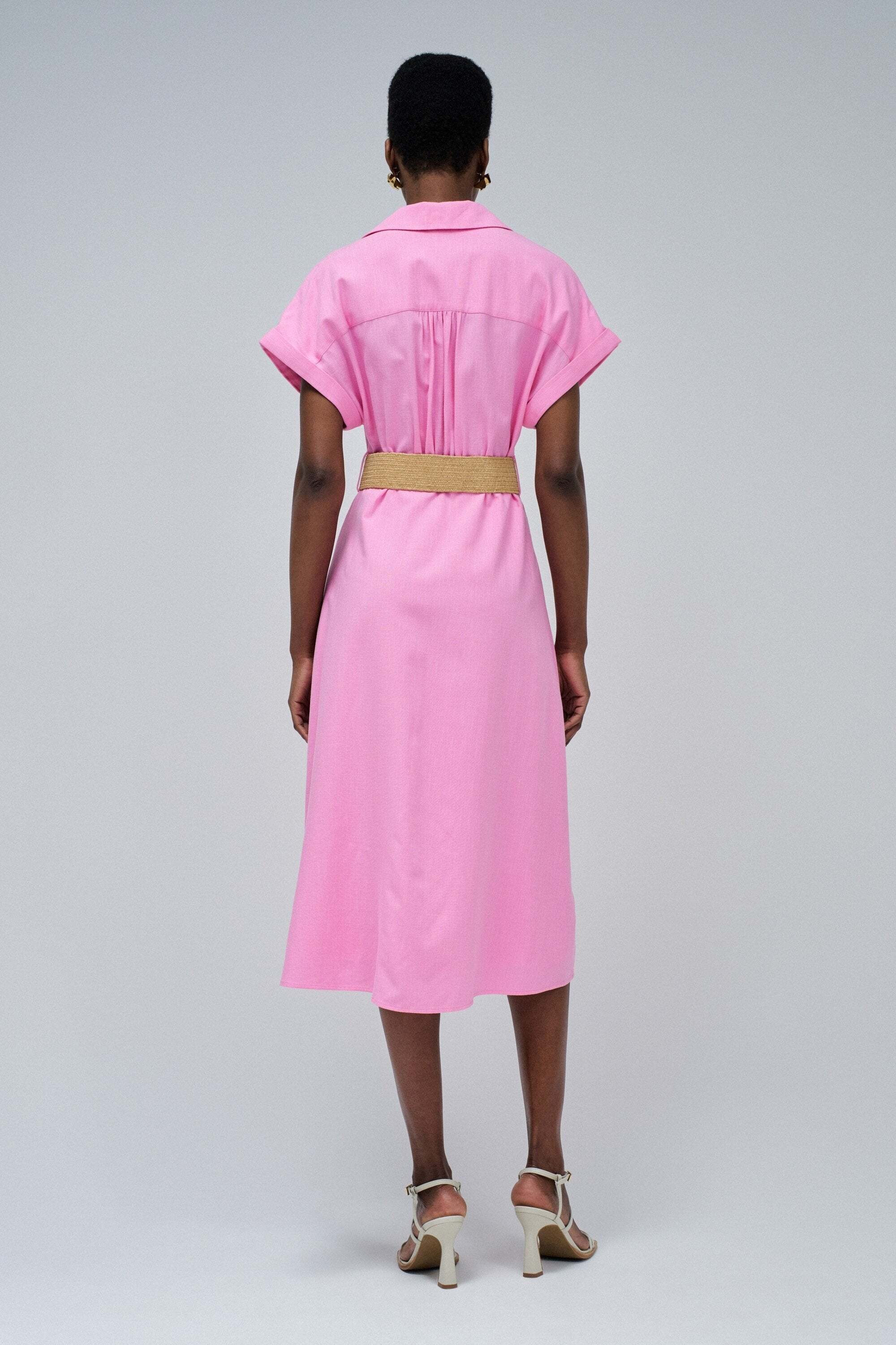 Salsa Midikleid »Salsa Jeans Midikleid Linen Shirt Dress With Front Buttoned Belt«