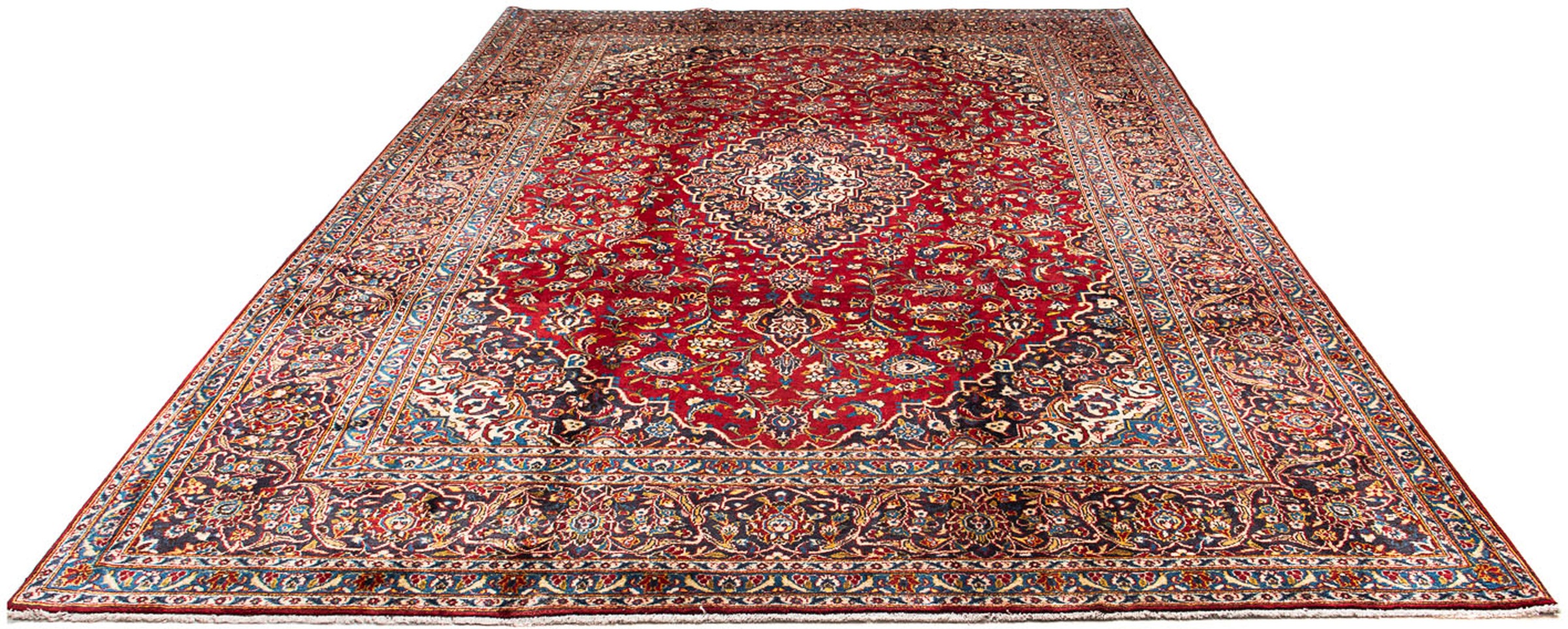 Image of morgenland Orientteppich »Perser - Keshan - 354 x 240 cm - rot«, rechteckig, 10 mm Höhe, Wohnzimmer, Handgeknüpft, Einzelstück mit Zertifikat bei Ackermann Versand Schweiz