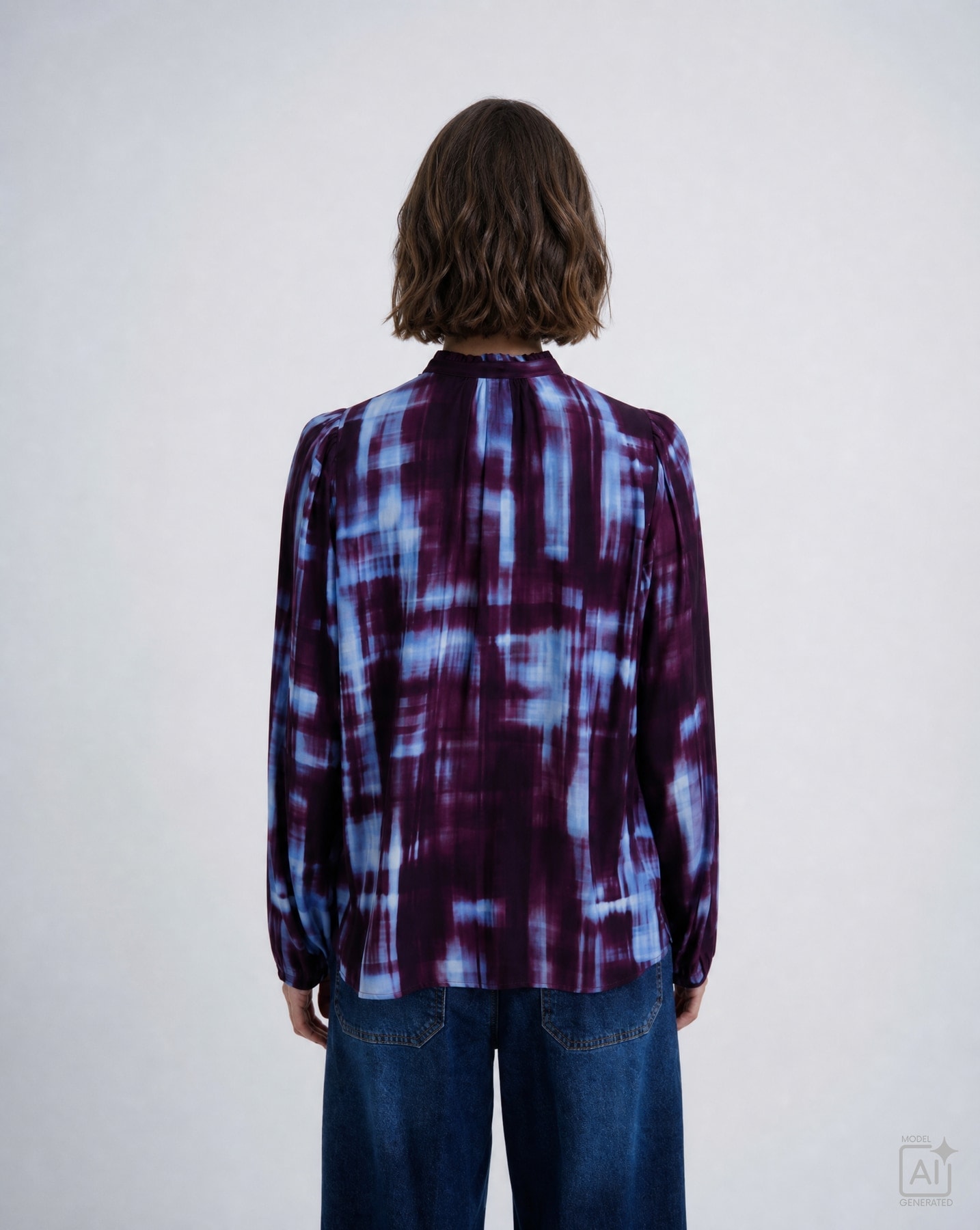 Smith & Soul Blouse à manches longues Avec col montant court, imprimé intégral