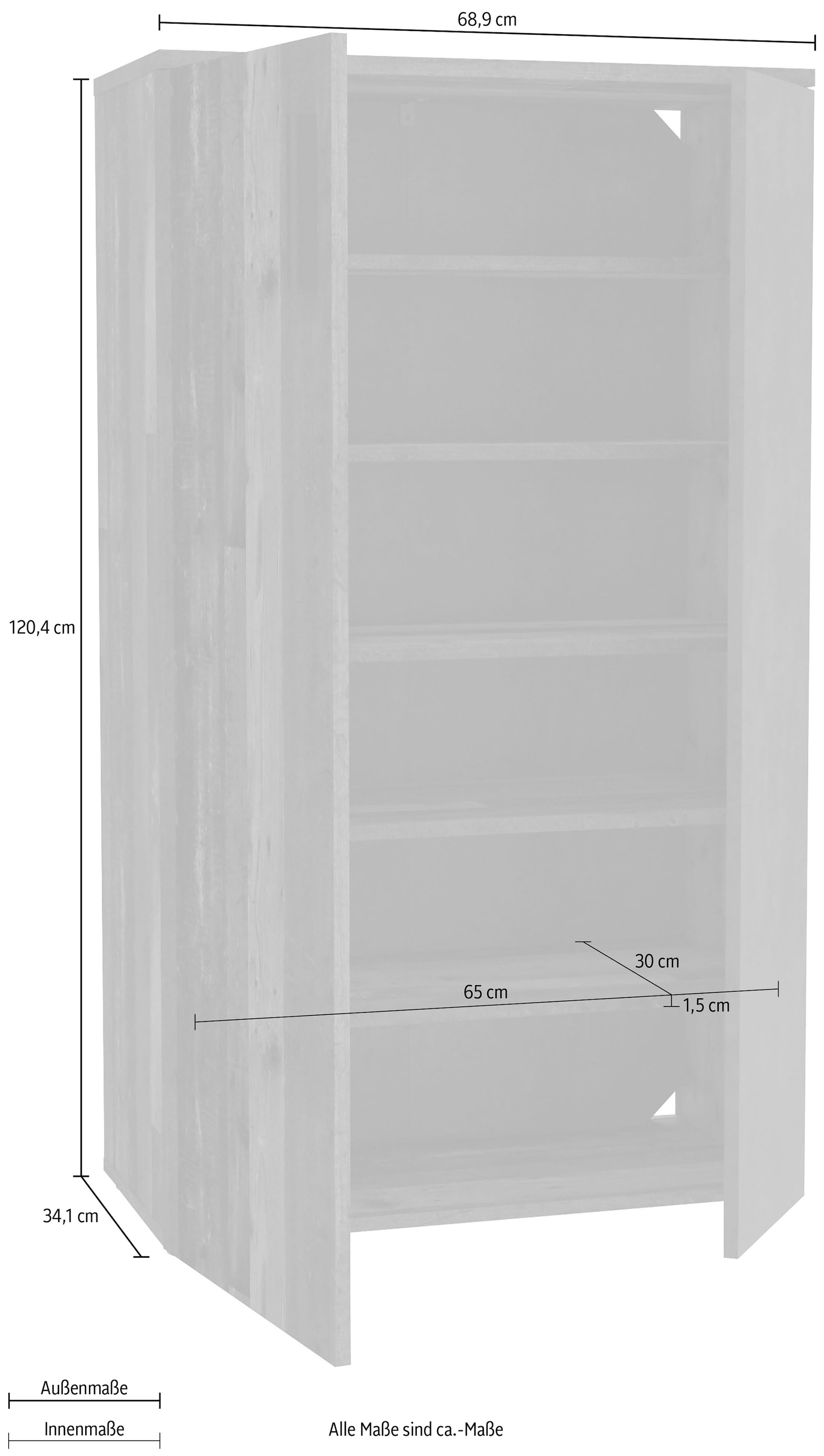 FORTE Schuhschrank »Boots« B/T/H 69/34/120 cm,  Schuhkommode ca. 18 Paar Schuhe, Breite ca.69cm