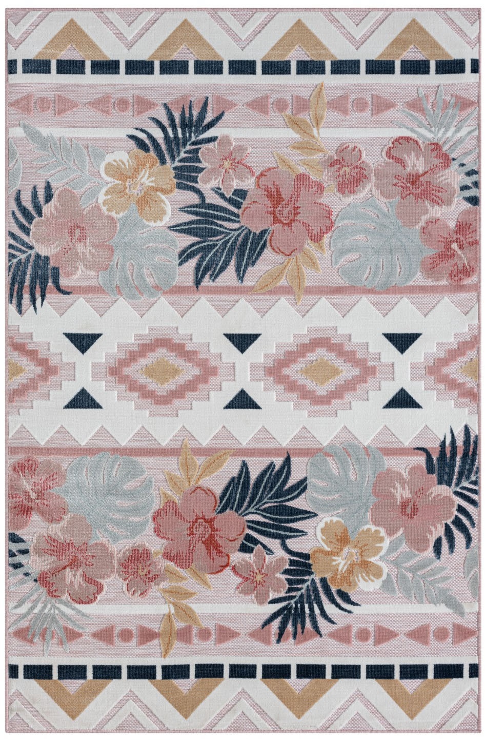 Myflair Möbel & Accessoires Teppich »Lotus, LAGERRÄUMUNG!«, rechteckig, 8 mm Höhe, florales Design, Blumen Motiv, Outdoor geeignet, Balkon, Terrasse