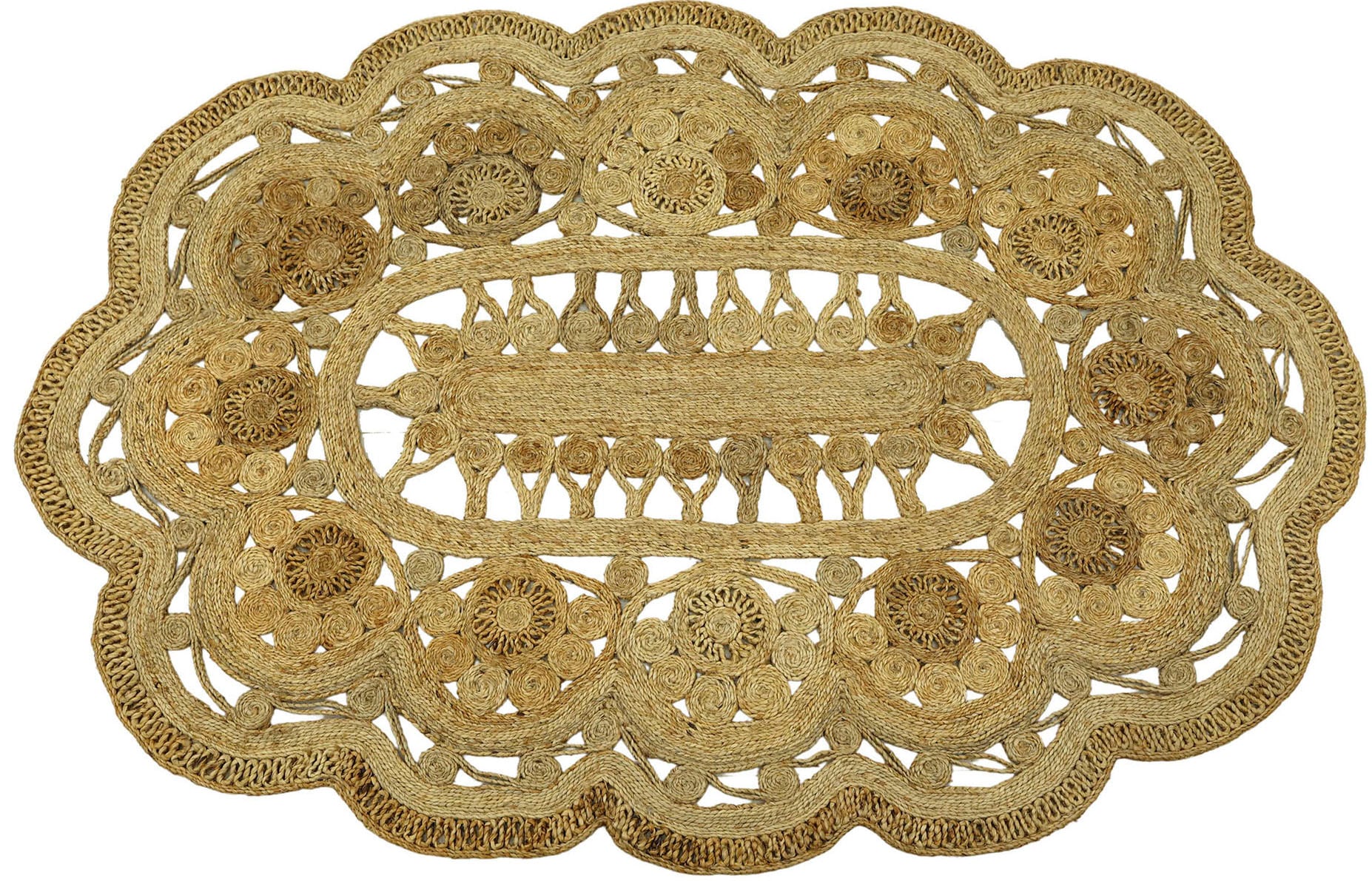 Image of carpetfine Sisalteppich "Juteteppich Paul" rechteckig 13 mm Höhe natürliches Pflanzenmaterial von Hand gewebt, Boho Style