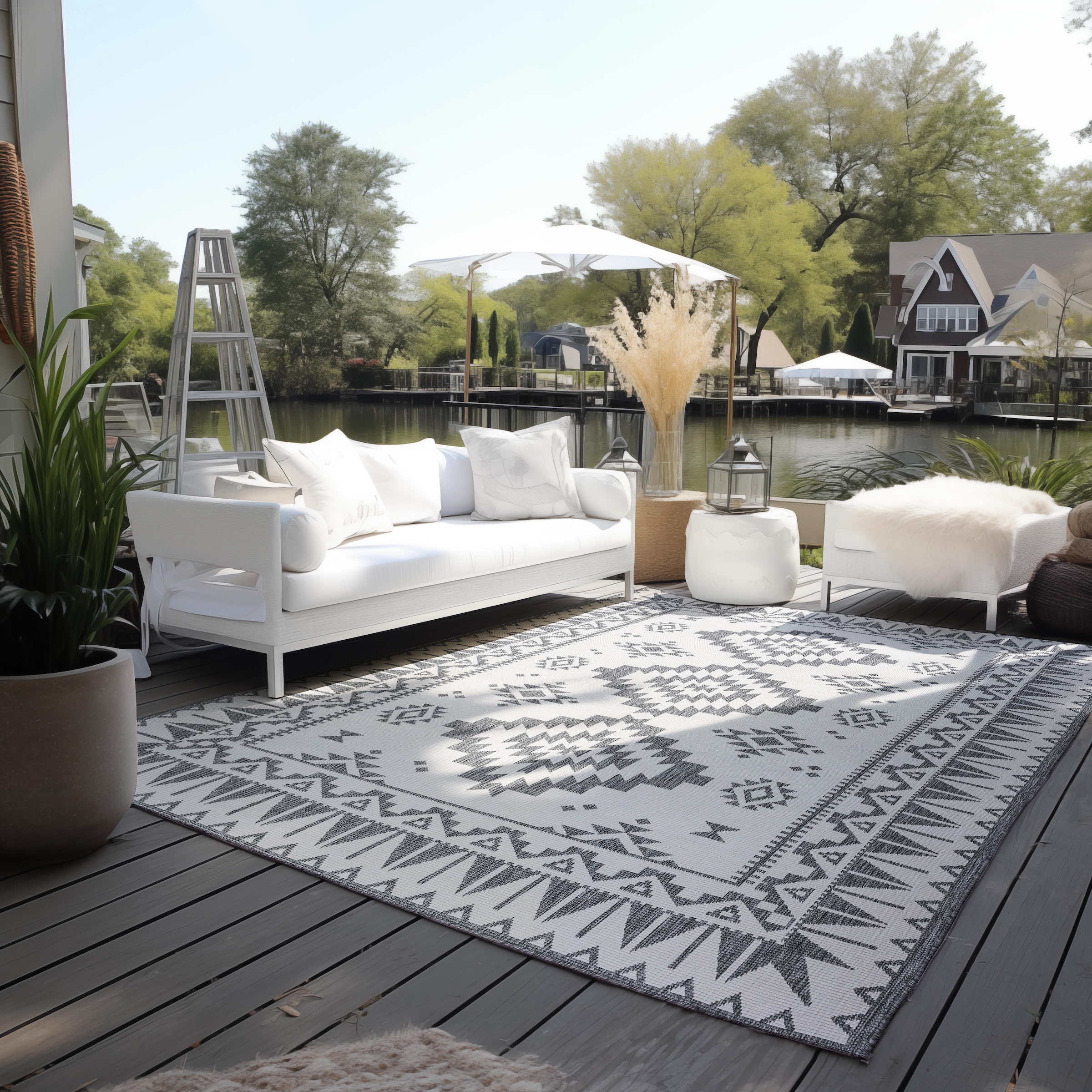 Image of ELLE DECORATION Teppich "Dynamic, Wendeteppich" rechteckig 5 mm Höhe Flachgewebe, In-& Outdoor, Modern, wendbar, Balkon, Wohnzimmer, Aussen
