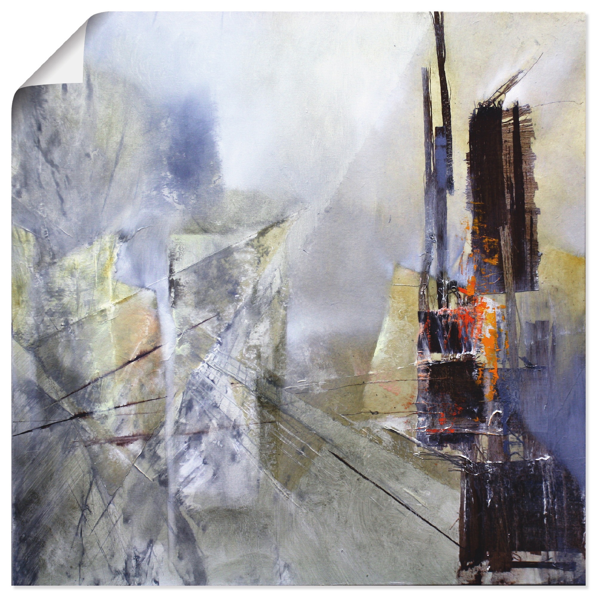 Image of Artland Wandbild »Abstrakte Komposition in weiss«, Gegenstandslos, (1 St.), in vielen Grössen & Produktarten - Alubild / Outdoorbild für den Aussenbereich, Leinwandbild, Poster, Wandaufkleber / Wandtattoo auch für Badezimmer geeignet bei Ackermann Versand