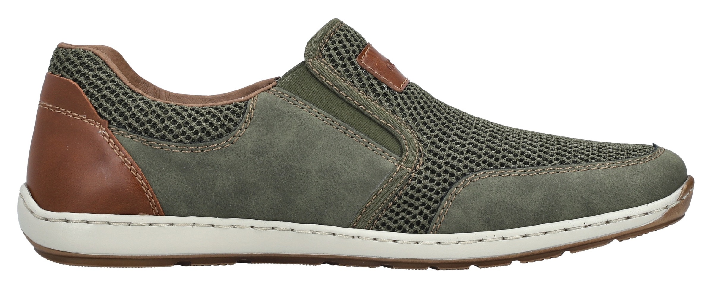 Rieker Slipper  Sommerschuh, Schlupfschuh, Freizeitschuh mit kontrastfarbenen Besätzen