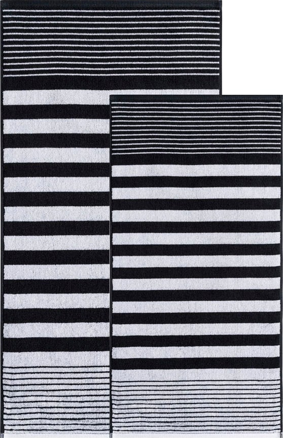 Egeria Handtuch Set »Timo«, (2 St., 1 Handtuch (50x100 cm)-1 Badetuch (70x140 cm), mit Streifen, antibakteriell beschichtet, 100% Baumwolle