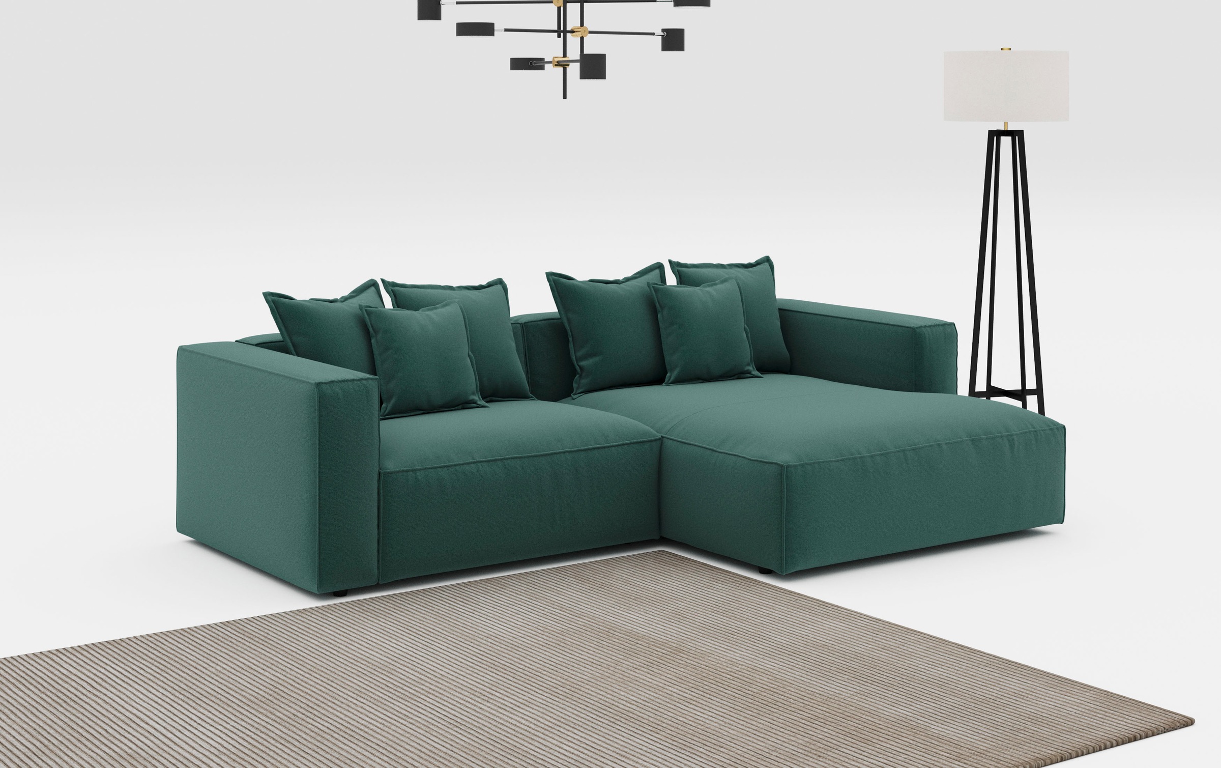 INOSIGN Ecksofa »Cowboy L-Form« mit 6 Kissen, kubisches Sofa