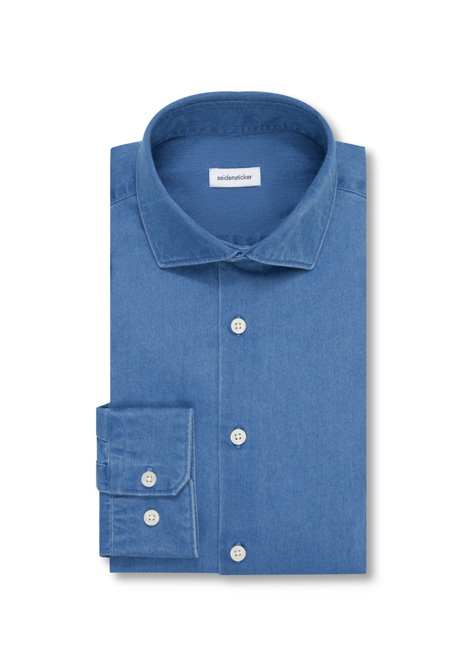 seidensticker Slim col Kent 1/1 en denim