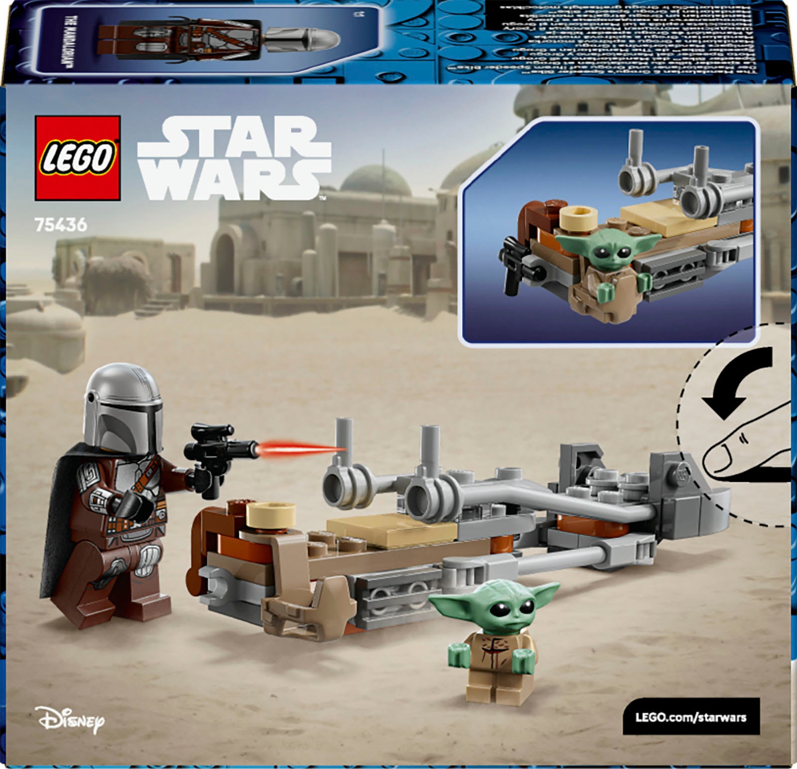 LEGO® Pions de construction »Der Mandalorianer und Grogu auf ihrem Speeder Bike (75436)« LEGO Star Wars