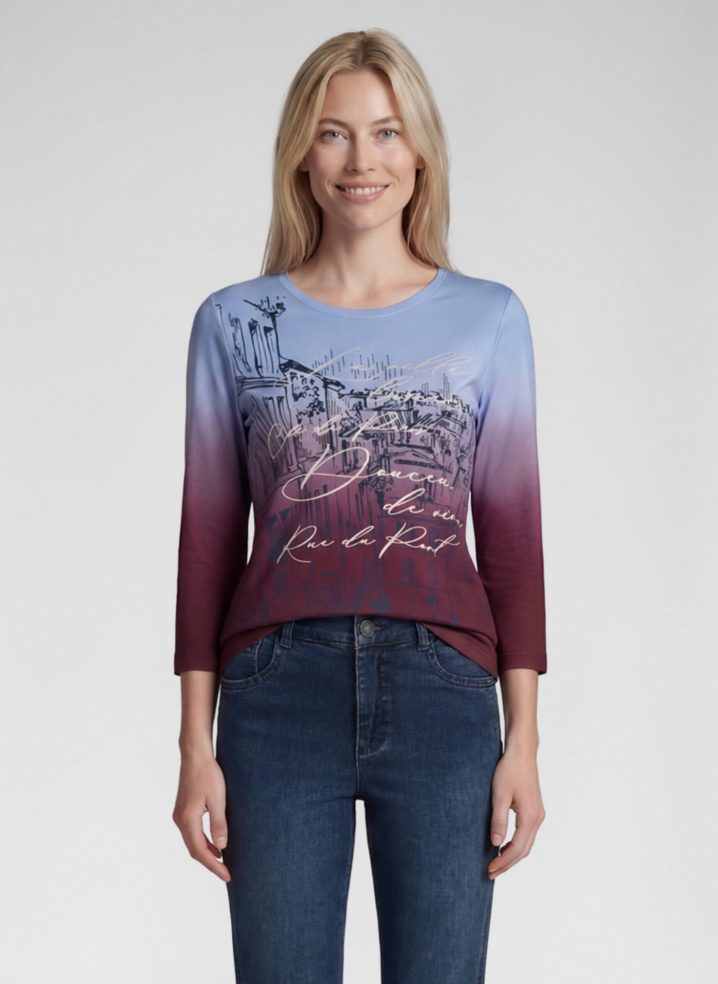 Image of Rabe 3/4-Arm-Shirt mit Farbverlauf und Prints