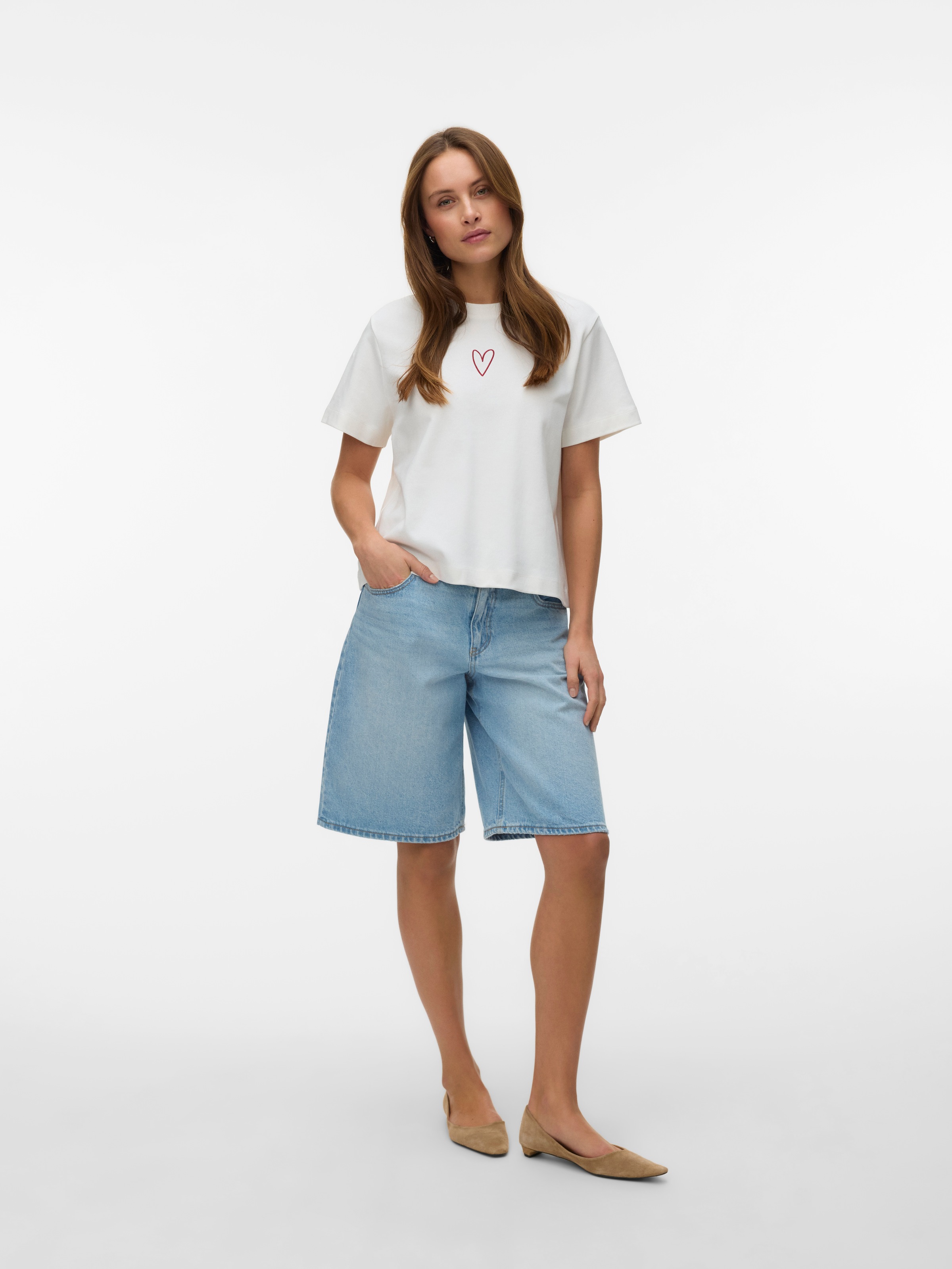 Vero Moda T-shirt à manches courtes »VMSARA METTE SS TOP BOX JRS GA NOOS« Coton, coupe regular fit