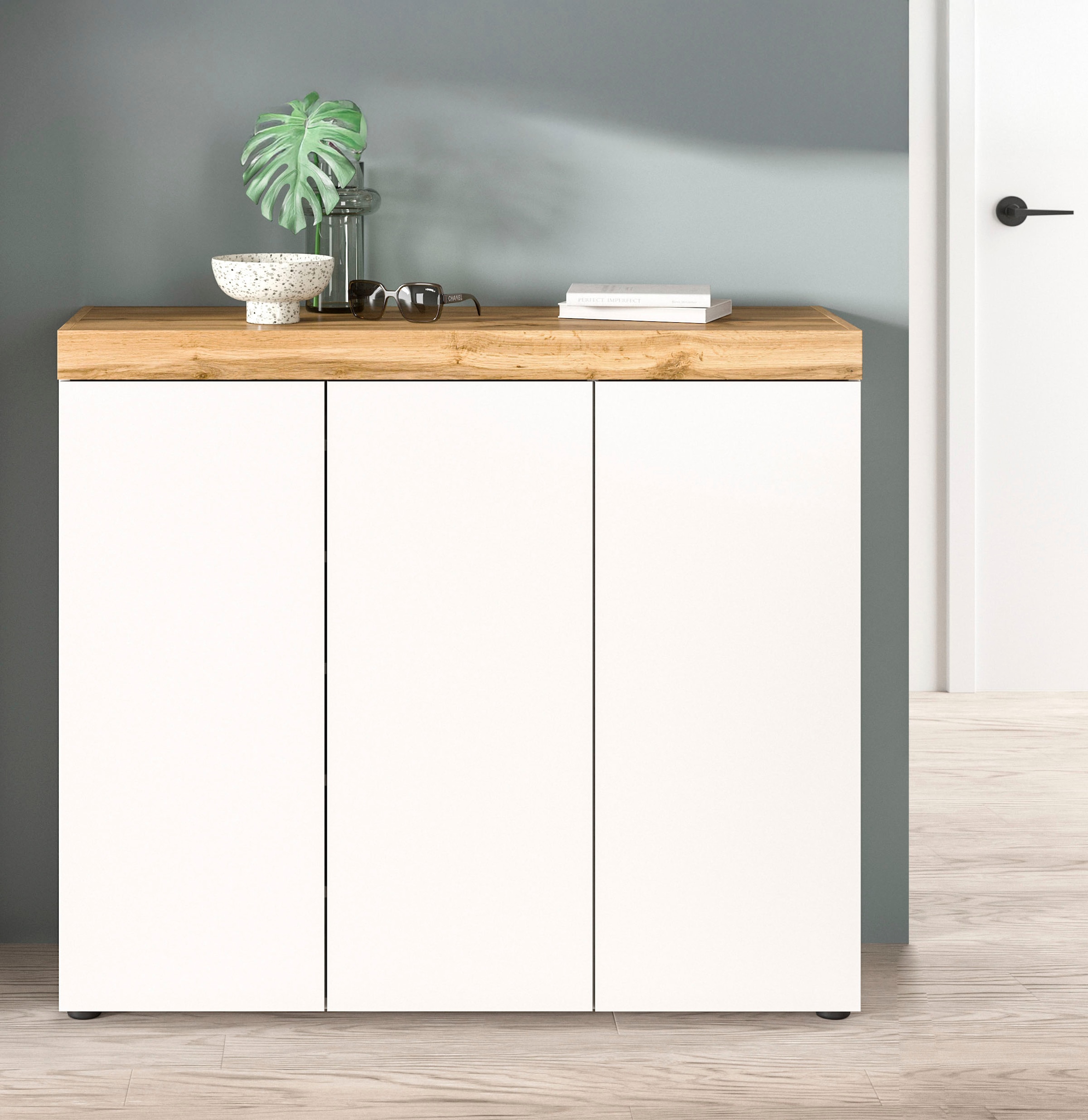 GOODproduct Schuhschrank »MAMBO, TOPSELLER!, Breite 115cm, stehend & hängend, push-2-open« 2 farbige Ausführung, 1 Stk. tlg. Schuhschrank, Schuhkommode, Flur, Diele