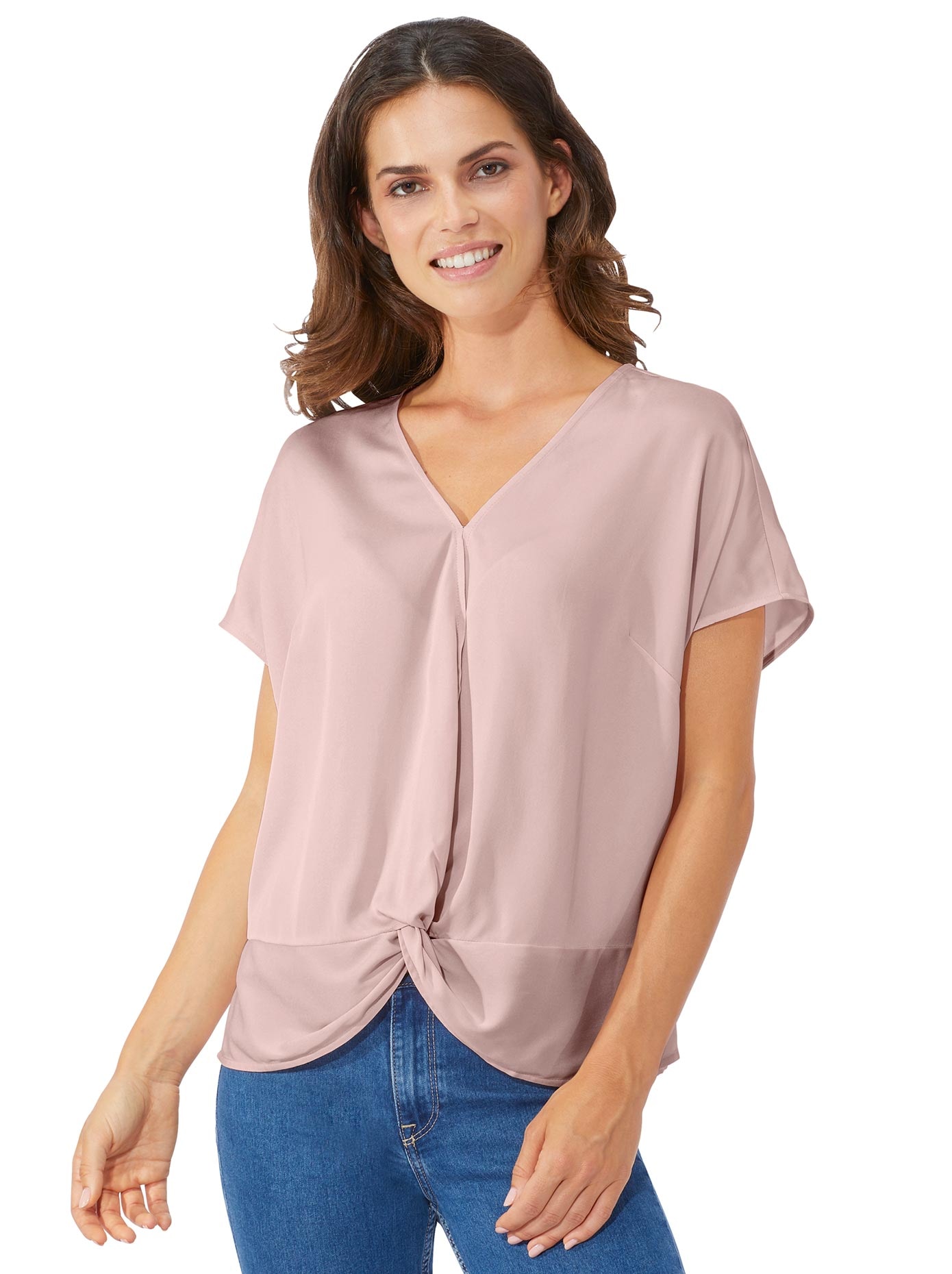 Bluse in hochwertiger Materialmischung aus Viskose und Seide