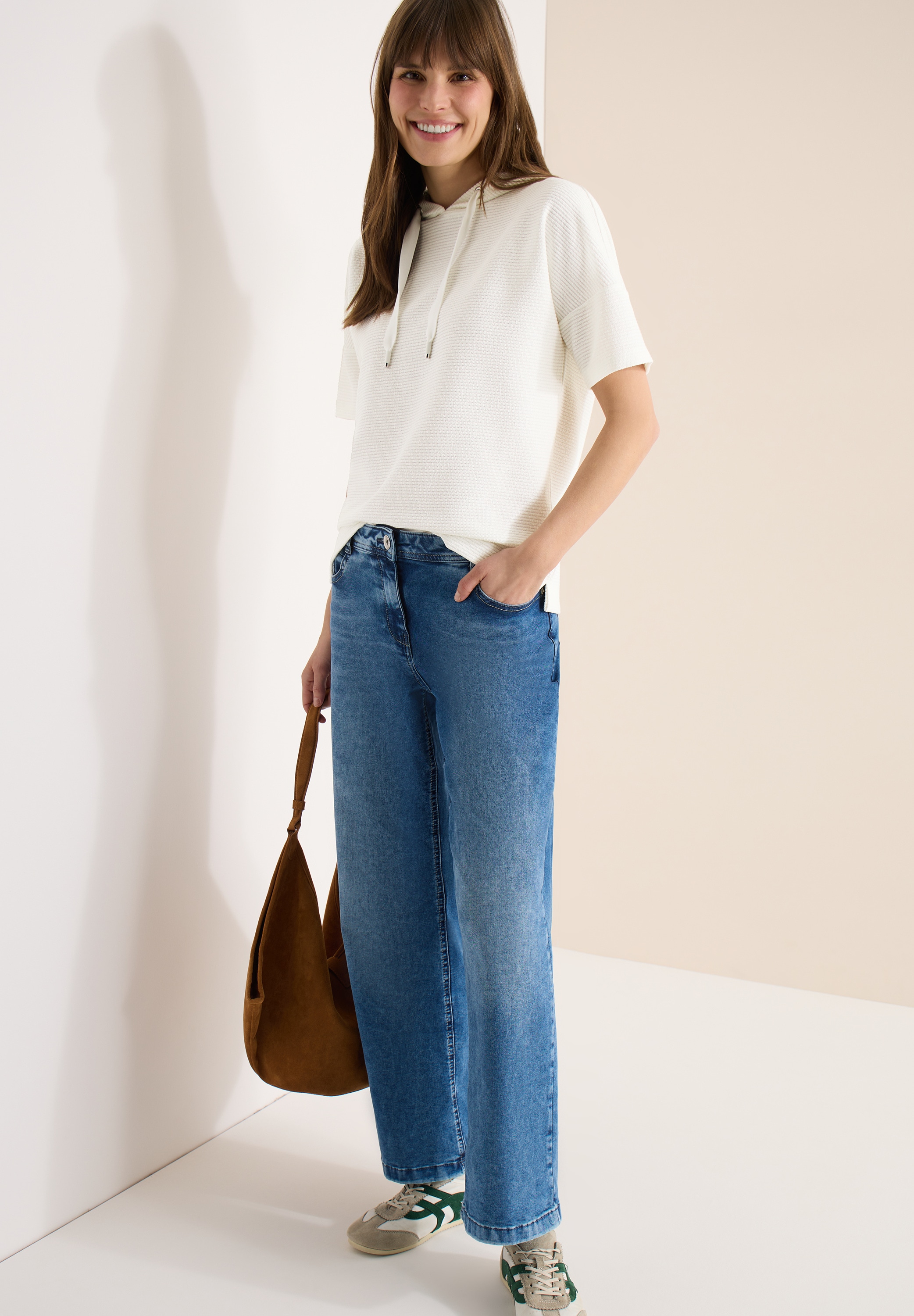 Cecil Sweater , Halbarm mit Kapuze und Tunnelzug
