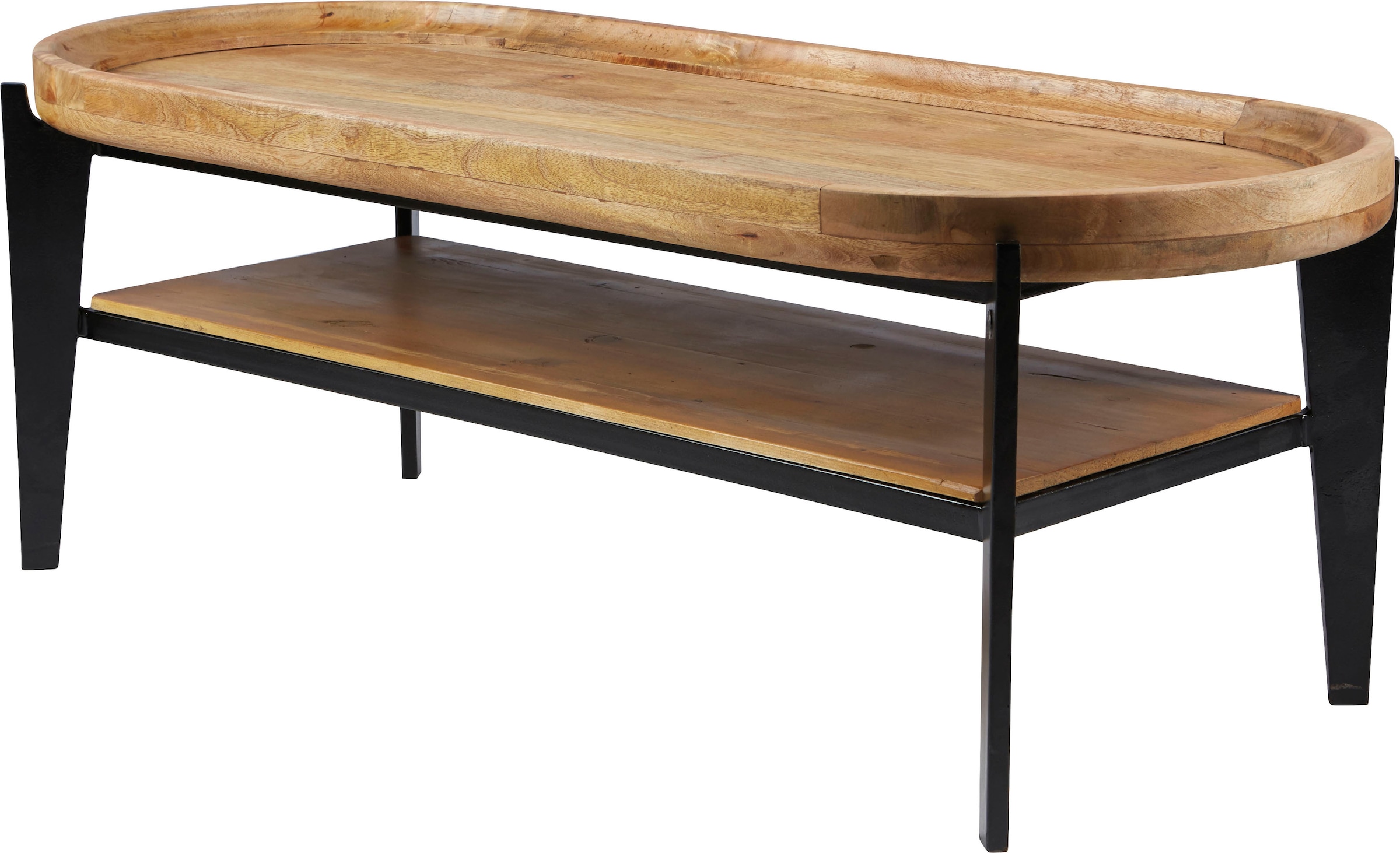 SIT Table basse »Telč aus Mangoholz mit Tablett & Metallgestell« plateau amovible utilisable comme plateau de service pratique