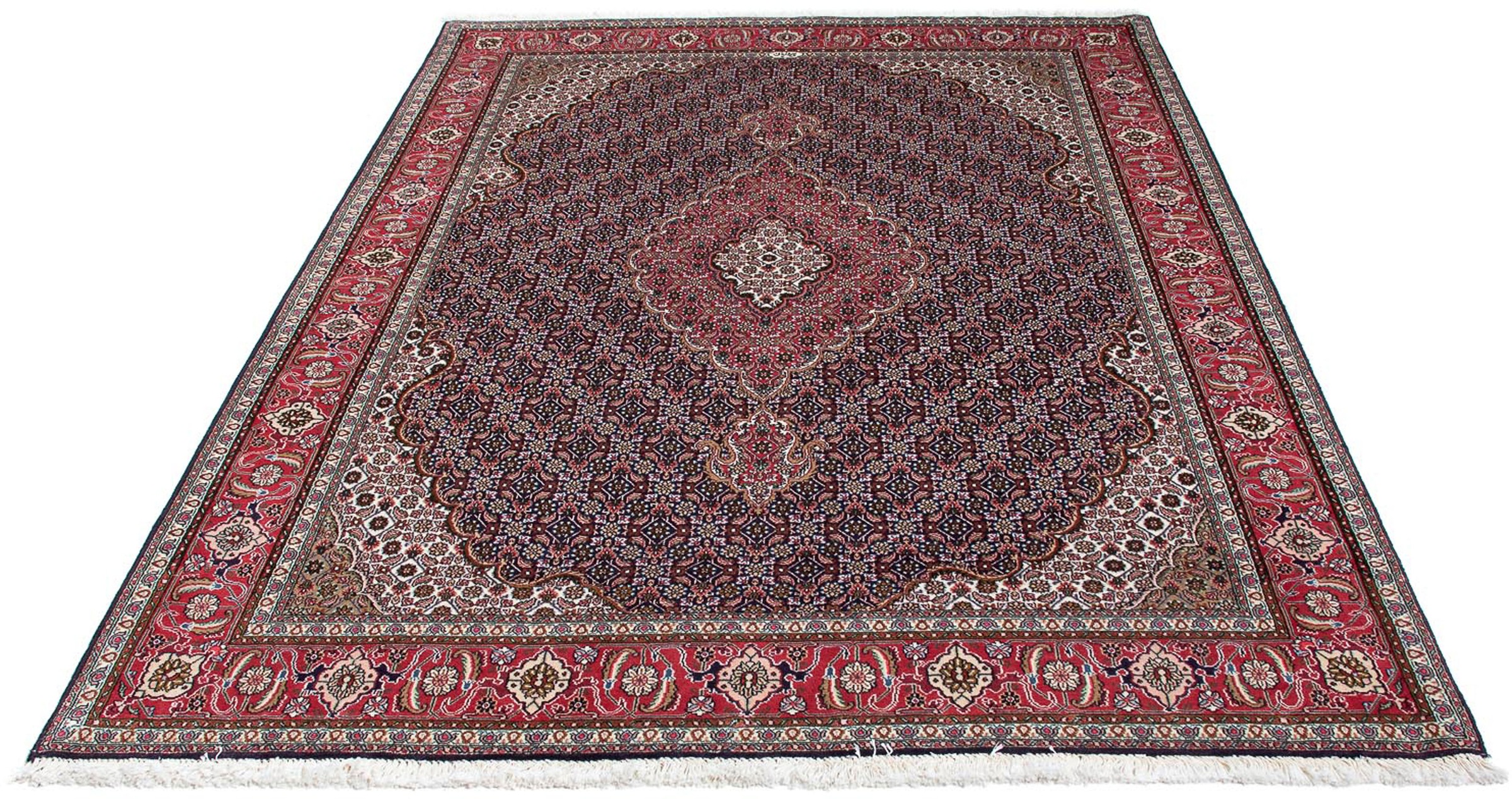 Image of morgenland Orientteppich »Perser - Täbriz - 208 x 146 cm - dunkelblau«, rechteckig, 10 mm Höhe, Wohnzimmer, Handgeknüpft, Einzelstück mit Zertifikat bei Ackermann Versand Schweiz