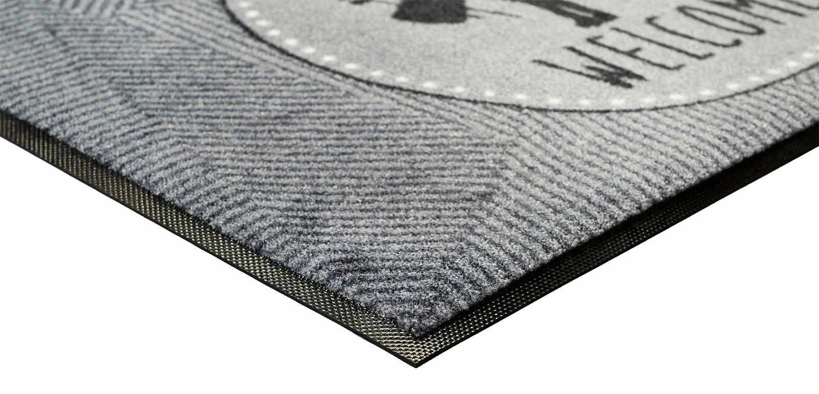 wash+dry by Kleen-Tex Fussmatte »Herr Just, Welcome«, rechteckig, 9 mm Höhe, Schmutzfangmatte, Motiv Hund, mit Spruch, rutschhemmend