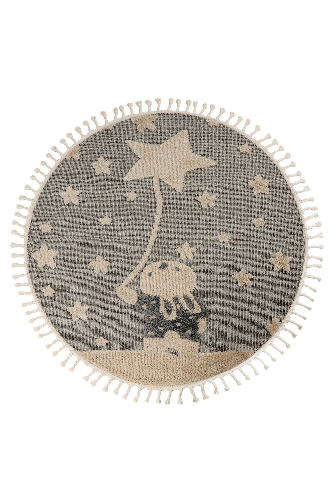 Image of Kayoom Kinderteppich "Modena 418" rund 11 mm Höhe auch in rund, Kurzflor, Hoch Tief, mit Fransen