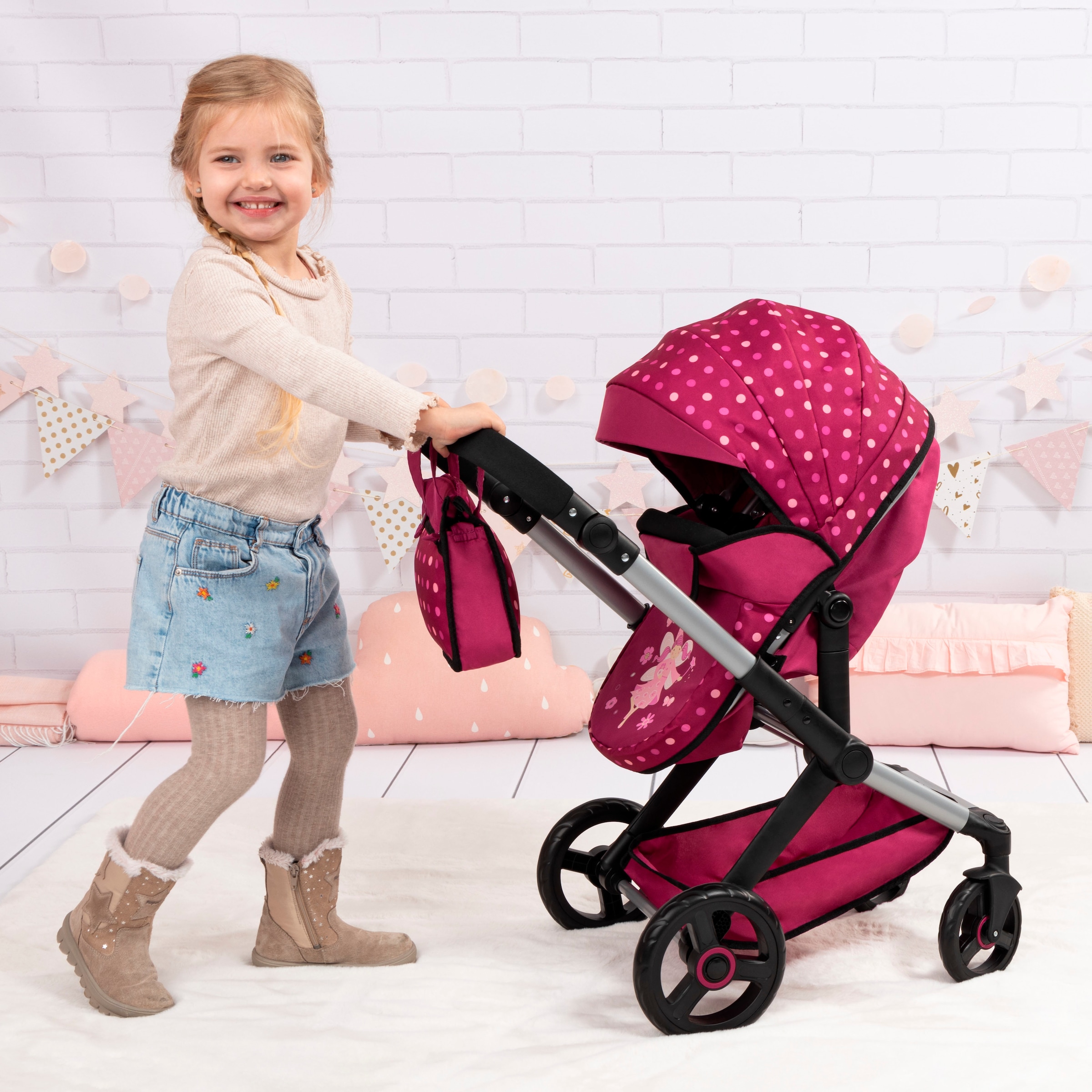 Bayer Kombi-Puppenwagen »Xeo Mega, bordeaux«