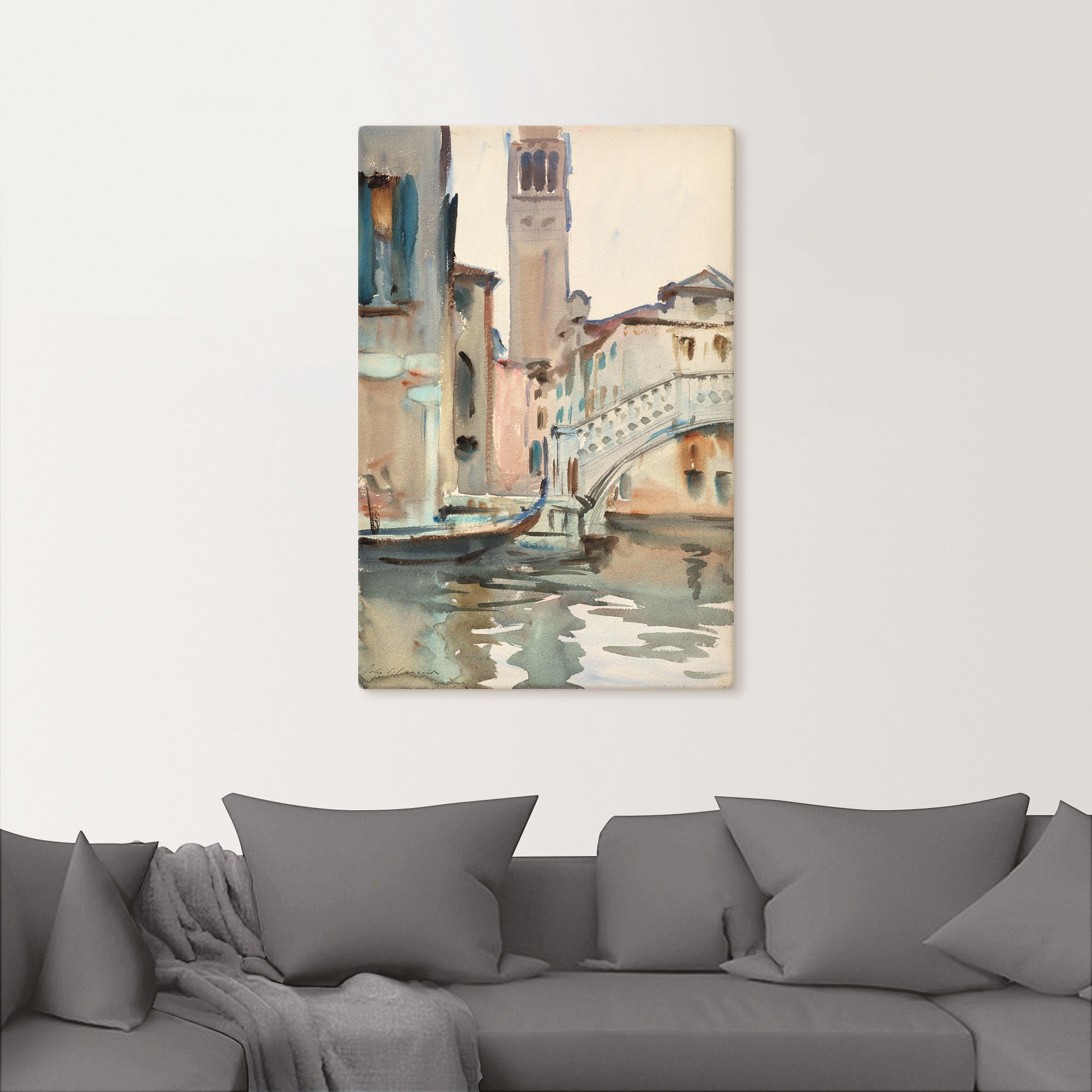 Artland Wandbild »Eine Brücke und Campanile, Venedig.« Venedig 1 Stk. tlg. als Leinwandbild, Poster in verschied. Grössen