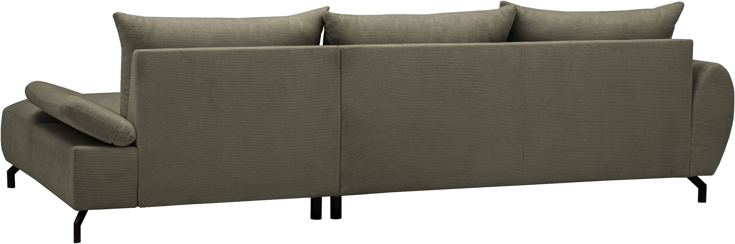 GOODproduct Ecksofa »KELLIE, L-Form, 315 cm, verstellbare Armlehne, Metallfüsse,« wahlweise Recamiere links o. rechts, Chenille-Stoff, hoher Sitzkomfort