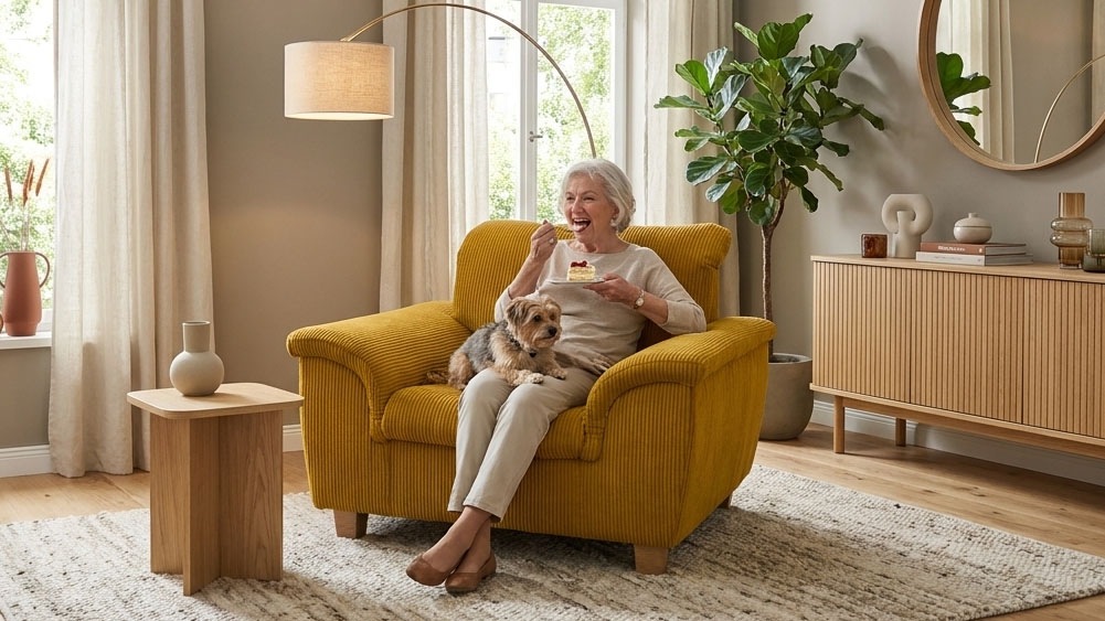 Image of GOODproduct Sessel "Eggery Sitzbreite 58 cm, Holzfüsse" aus haustierfreundlichem Pet Friendly Cord