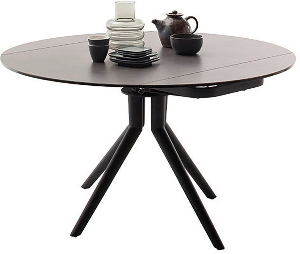 MCA furniture Esstisch »RUBIKON Vierfusstisch 90-135 cm«, (Einzelstück), Keramik, Metall, Längsseitenauszug, ausziehbar, 13 mm