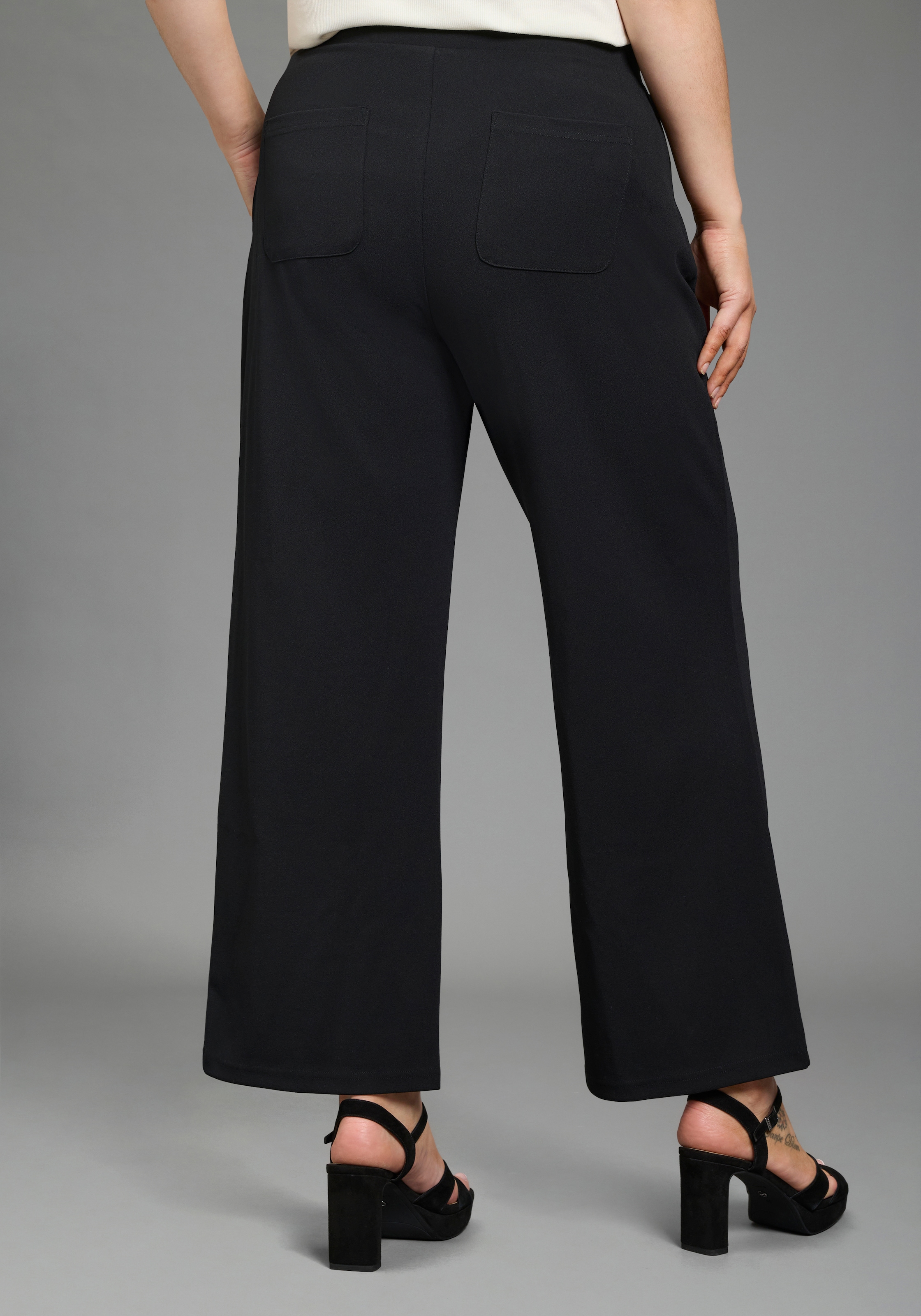 Laura Scott CURVE Pantalon à enfiler  unifarbenes Design, für Business- und Casualmode