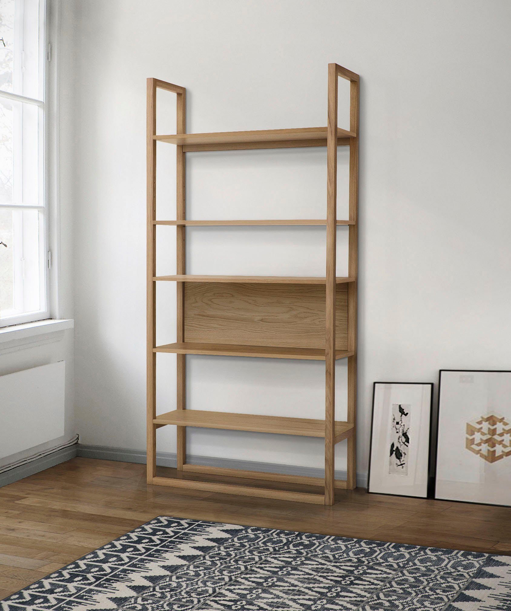 Image of Woodman Bücherregal "New Est" im skandinavischen Design, Gestell aus massiver Eiche, FSC