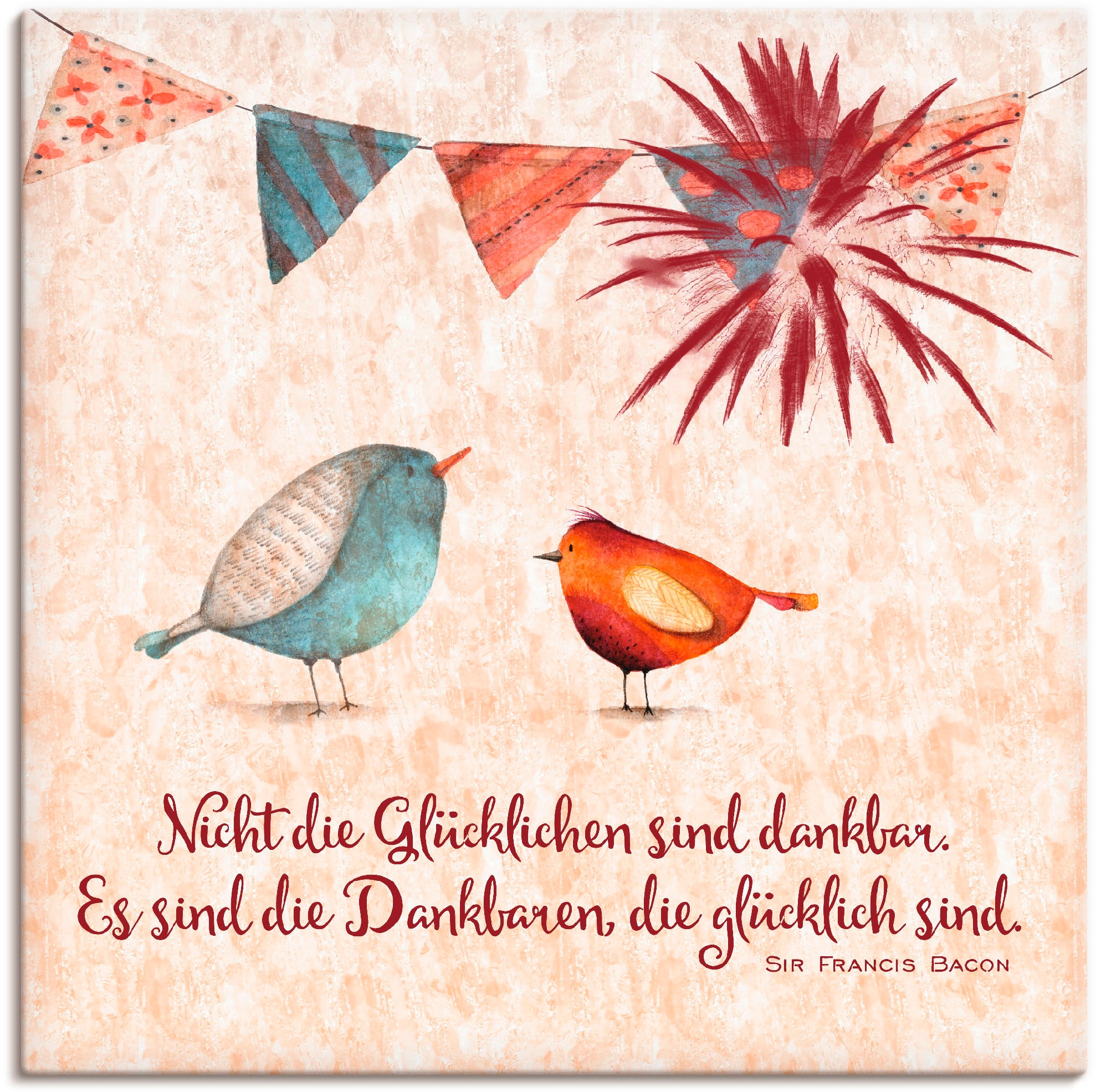 Image of Artland Wandbild "Lebensweisheit Glücklich" Tiere 1 Stk. tlg. als Alubild, Leinwandbild in verschied. Grössen