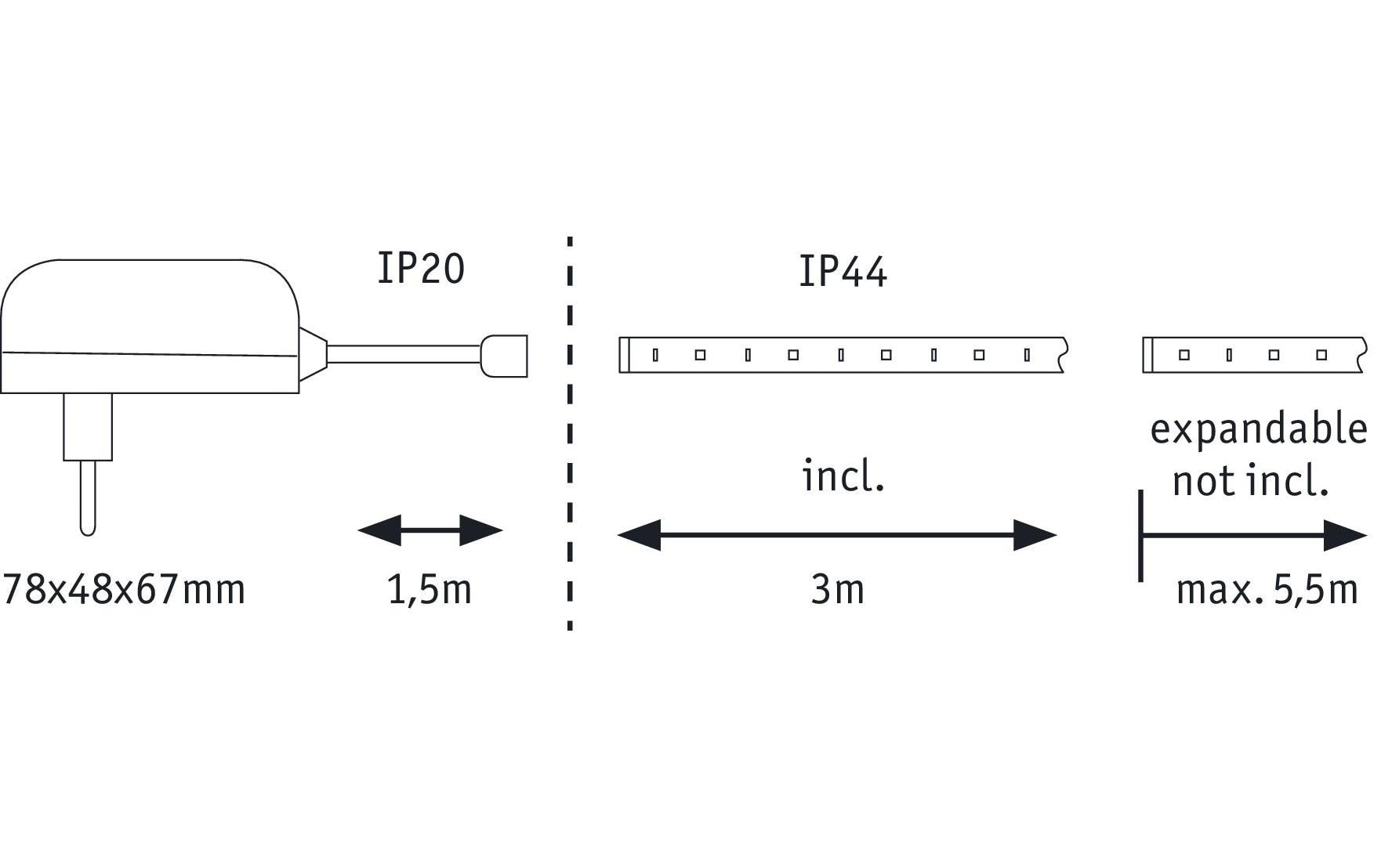 Paulmann LED-Streifen »MaxLED 250 6500«, 90 St.-flammig