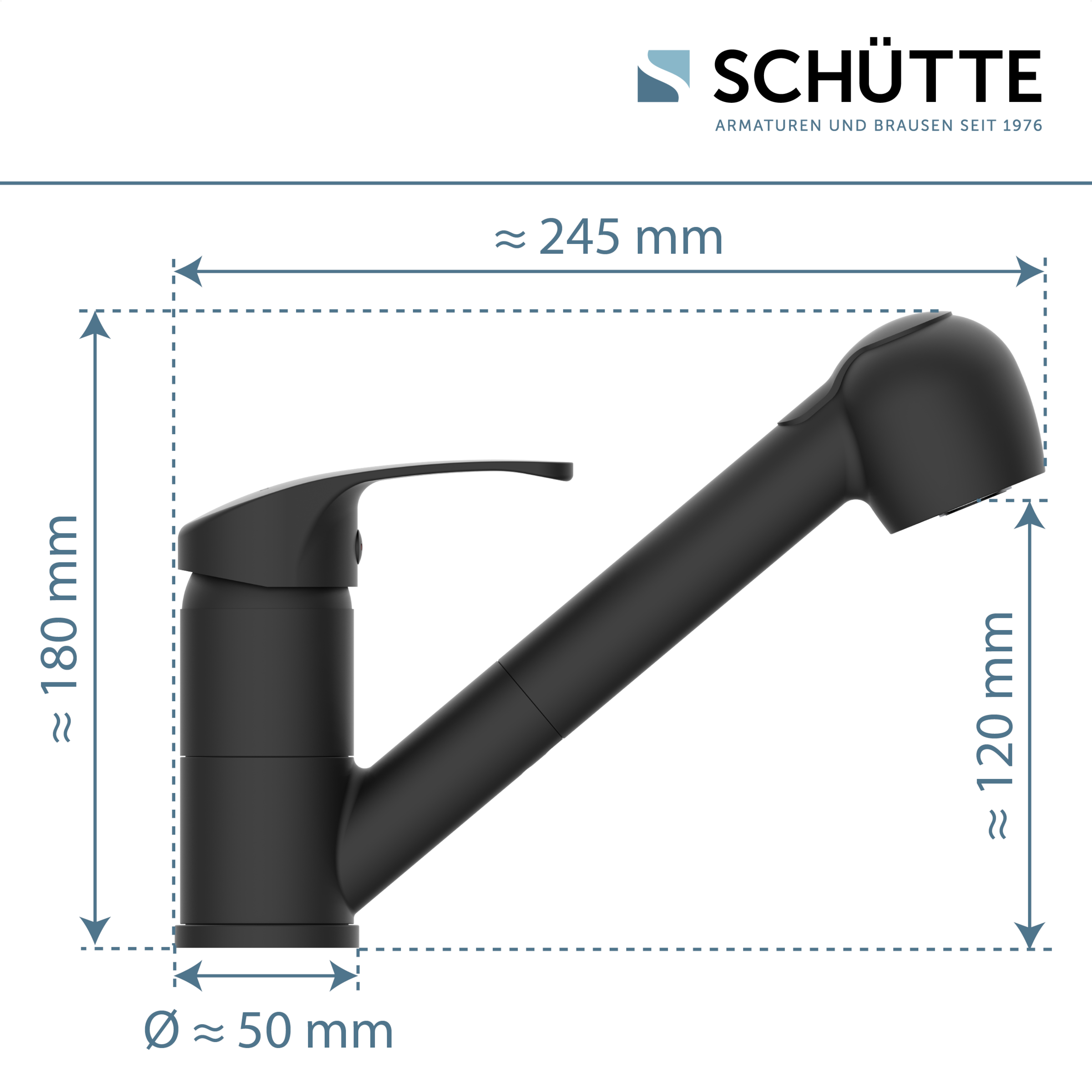 Schütte Robinet d'évier »DIZIANI« douchette extractible, pivotante à 90°, montage facile, durable
