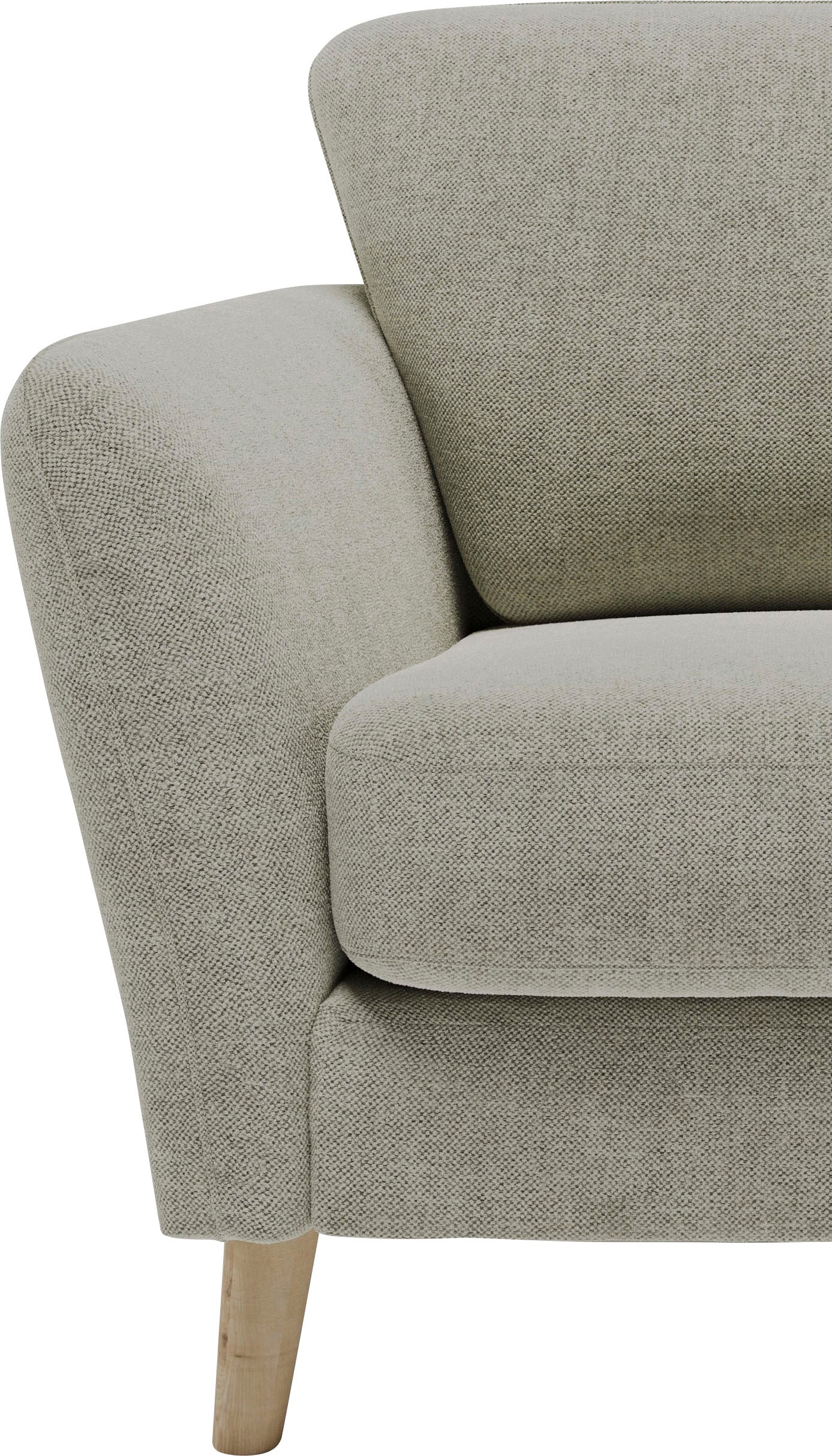 Home affaire Canapé d'angle »MARSEILLE 278/202 cm, L-Form, Ottom. rechts/links, verschiedene Bezüge« Massivholzbeine Eiche, Landhausstil, Wellenunterfederung