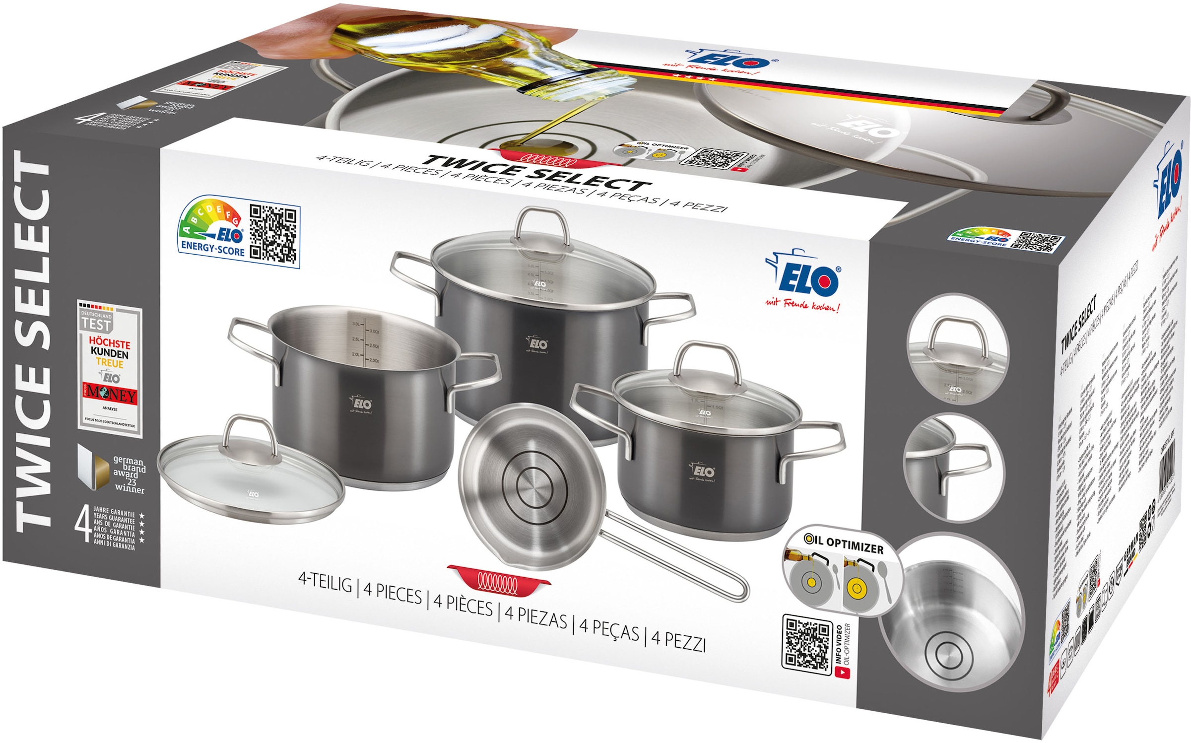 Elo Set de casseroles »Twice Select Topfset 6-teilig« Set, 6 cuis tlg.