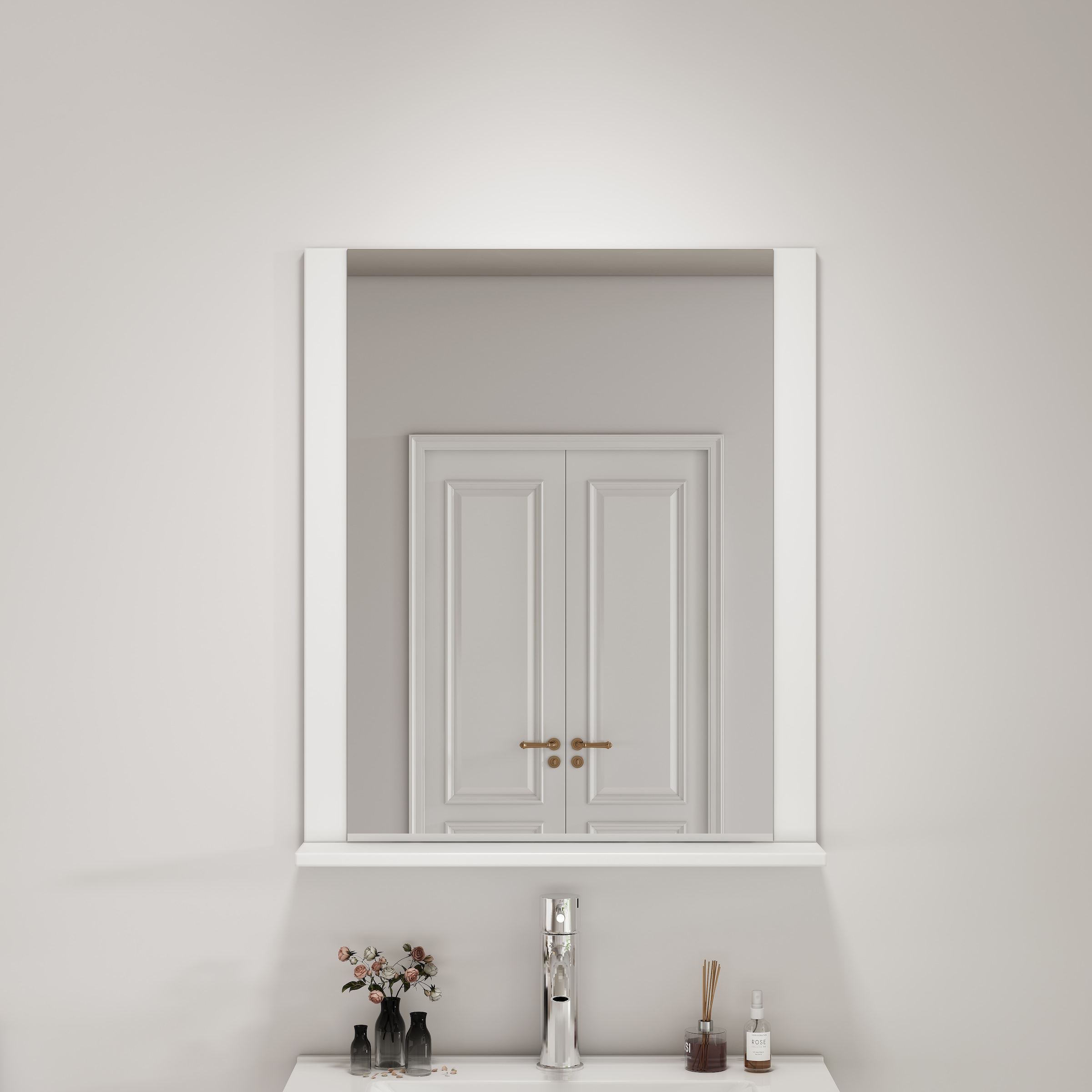 welltime Miroir de salle de bain »AMSTERDAM« in zwei Breiten 60cm, 80cm mit praktischer Ablagefläche