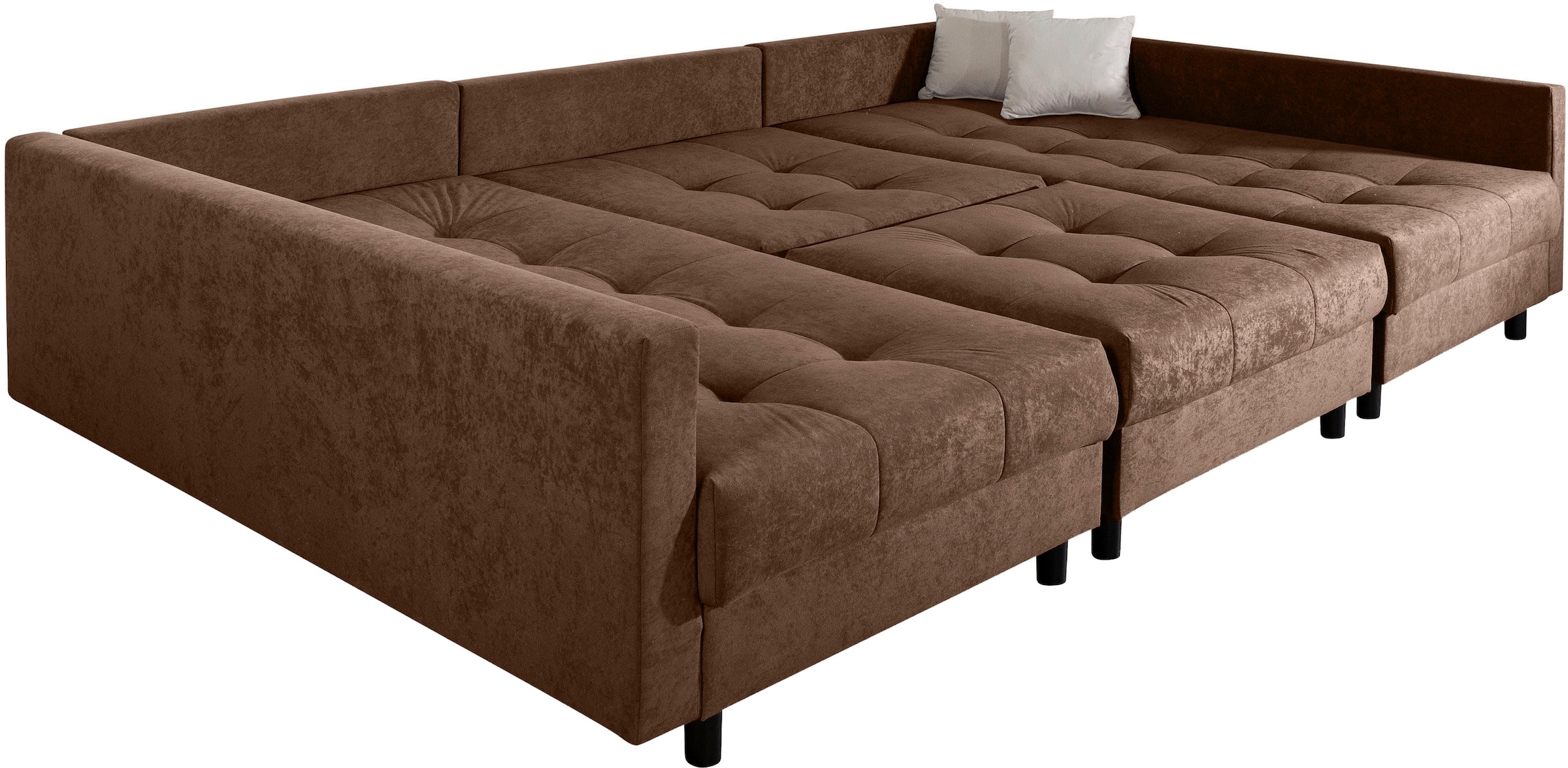 COLLECTION AB Wohnlandschaft »Antonia U-Form, B: 298 cm« Wohnlandschaft, Rückenkissen, 2 ottomane, Komfortablem Bonnelfederkern