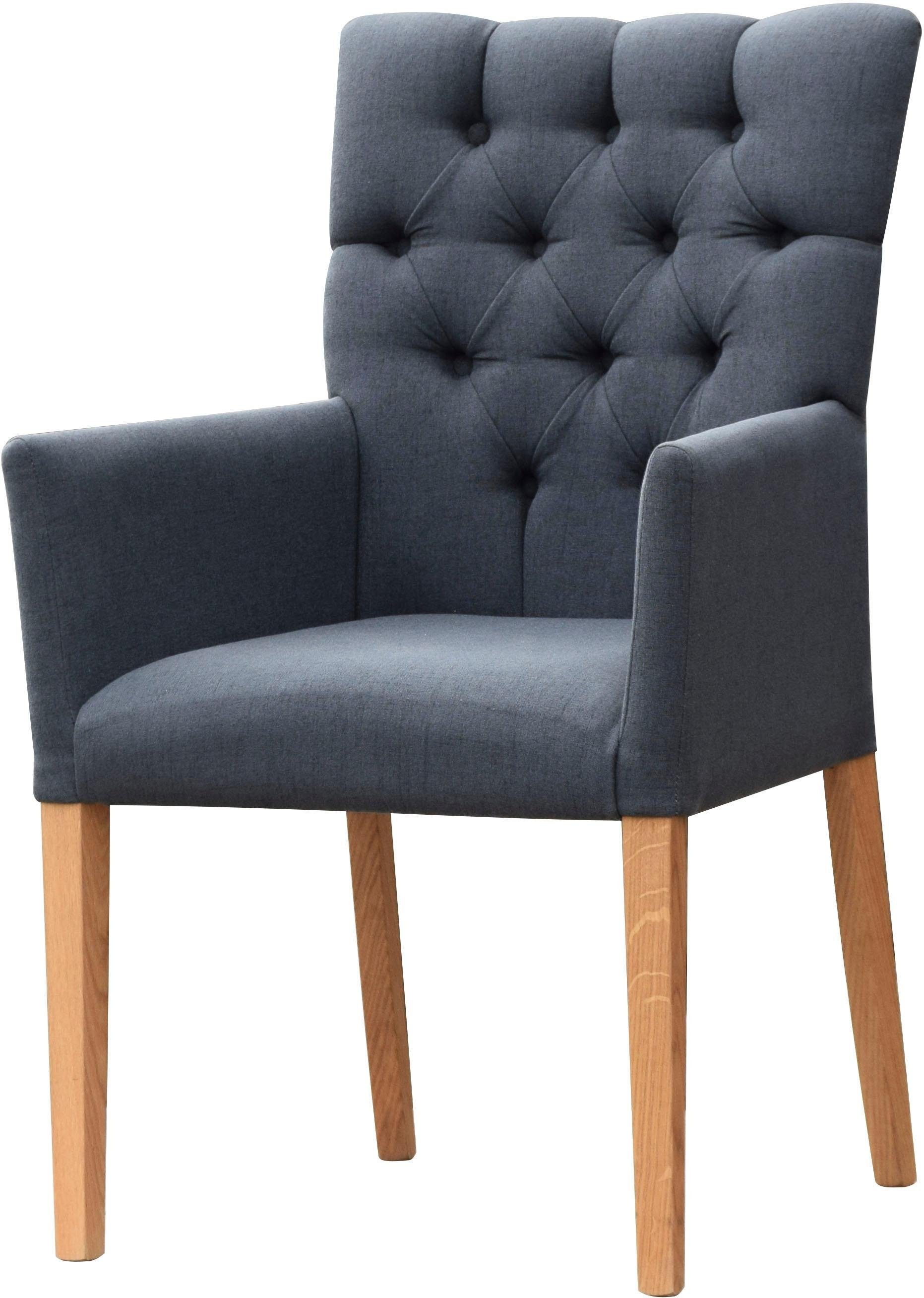 Image of Leonique Armlehnstuhl »Peillon«, (Set), 1 St., Feinstruktur, mit Knopfsteppung, Beine aus massiver Eiche bei Ackermann Versand Schweiz