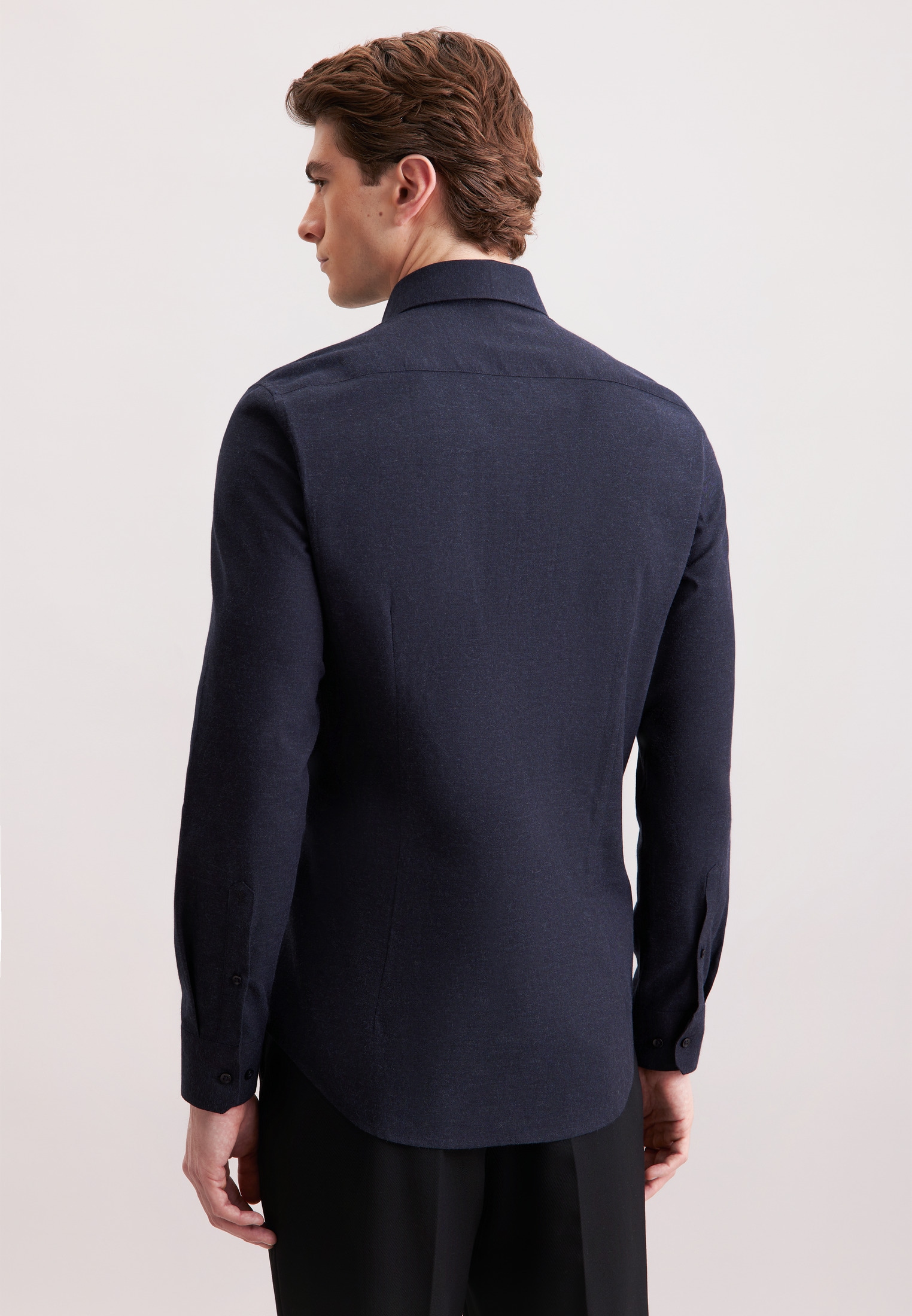 seidensticker Flanellhemd »Schwarze Rose« Slim 1/1 Kentkragen Uni