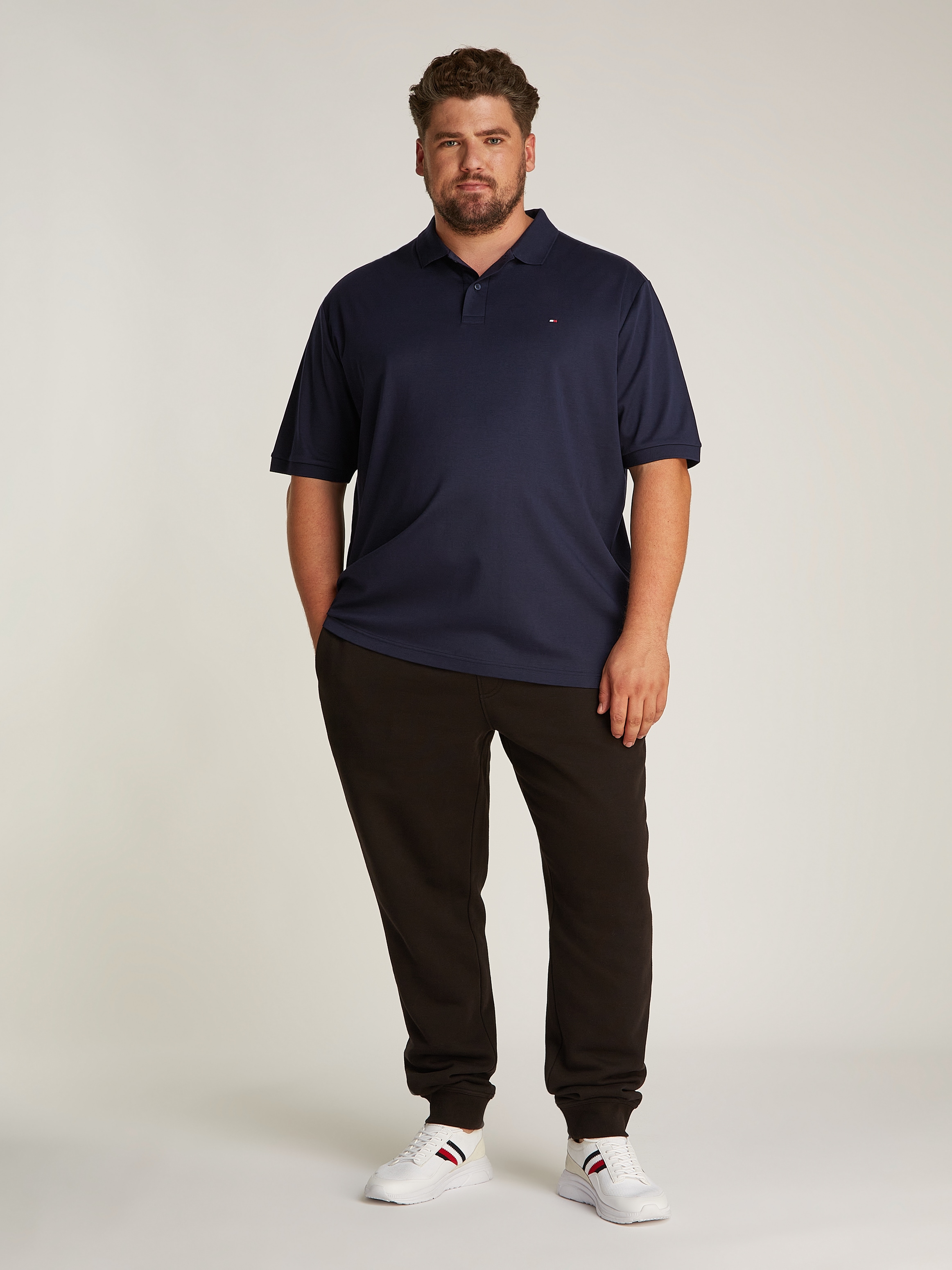 Tommy Hilfiger Big & Tall Poloshirt »BT-LIQUID COTTON ESSENTIAL POL-B«, in Grossen Grössen, Logostickerei