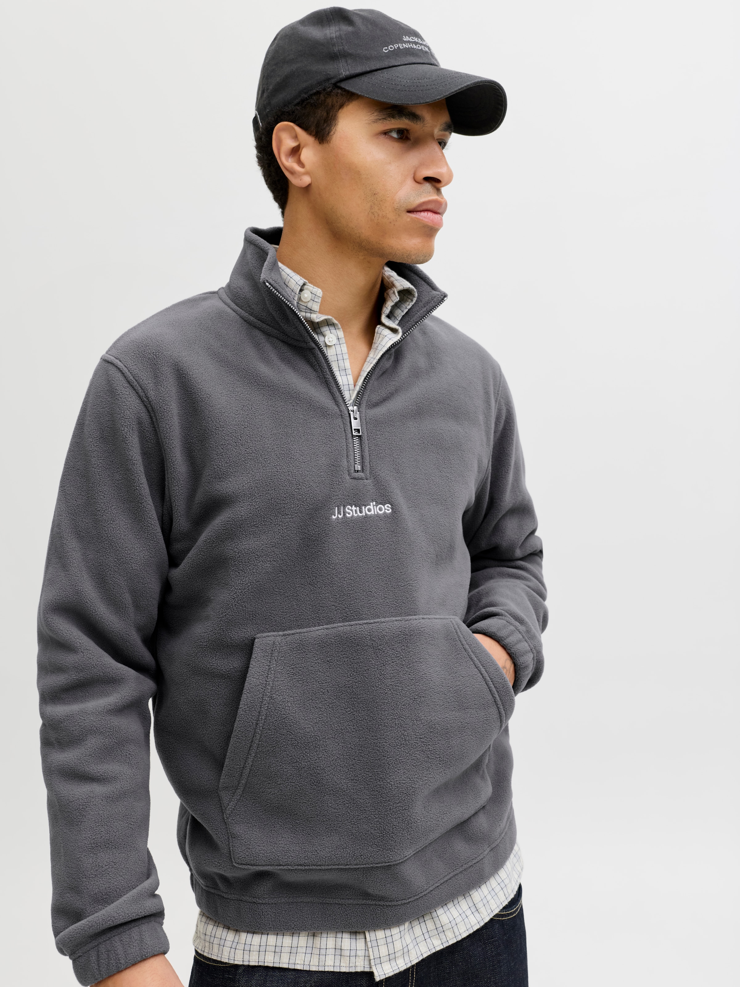 Jack & Jones Pull en polaire »JJSOHO HALFZIP FLEECE«, fibre synthétique, coupe décontractée
