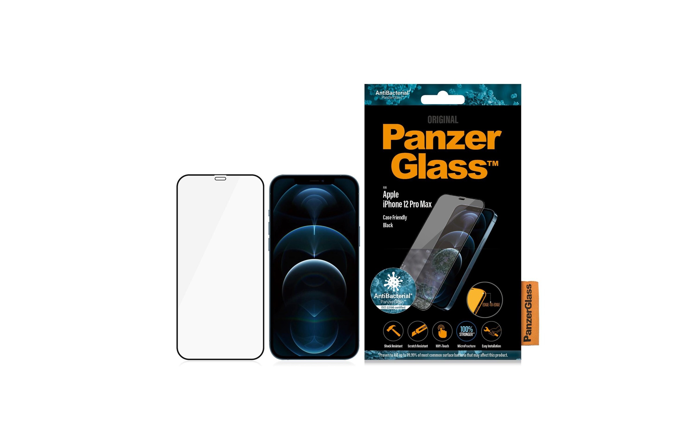 PanzerGlass Displayschutzglas »Displayschutz Case«, für iPhone 12 Pro Max, Mit Rahmen