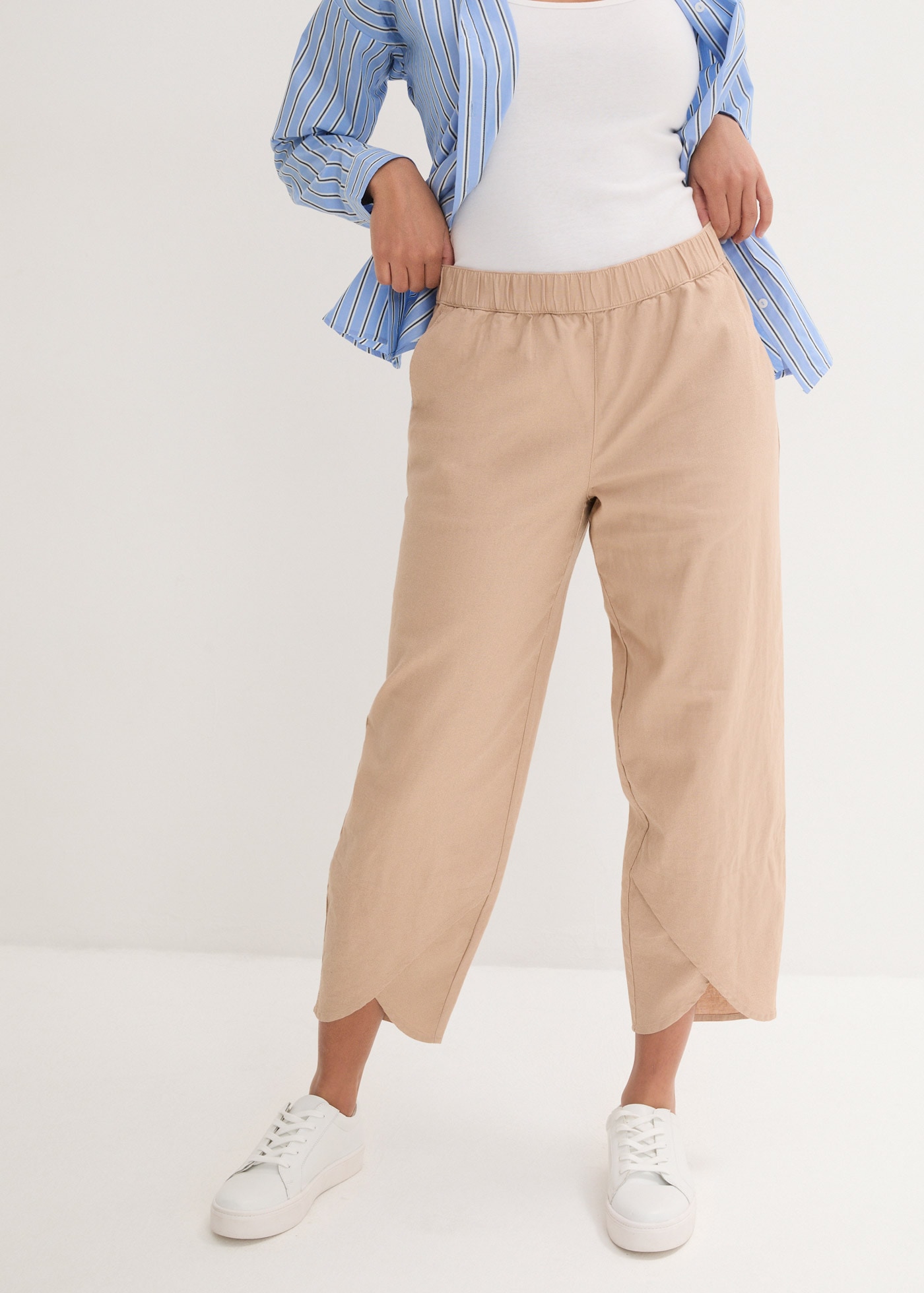 bonprix 3/4-Hose »3/4-Hose aus leichtem Leinen-Mix«  aus Leinen-Mix, mit Seitenschlitzen, Regular Fit, casual Stil