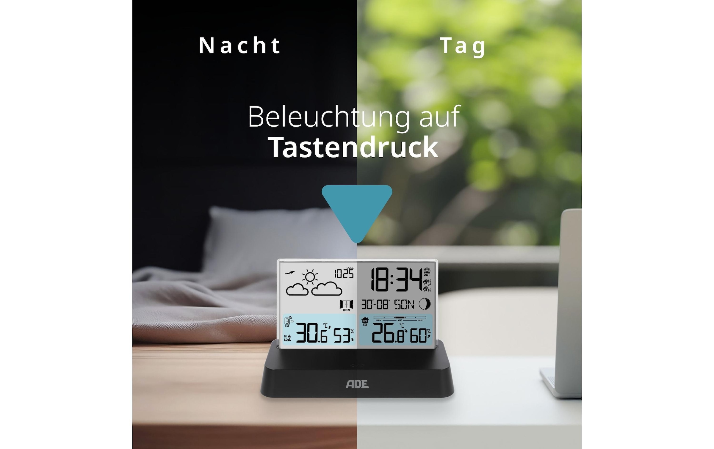 ADE Funkwetterstation »mit Funk-Aussensensor«