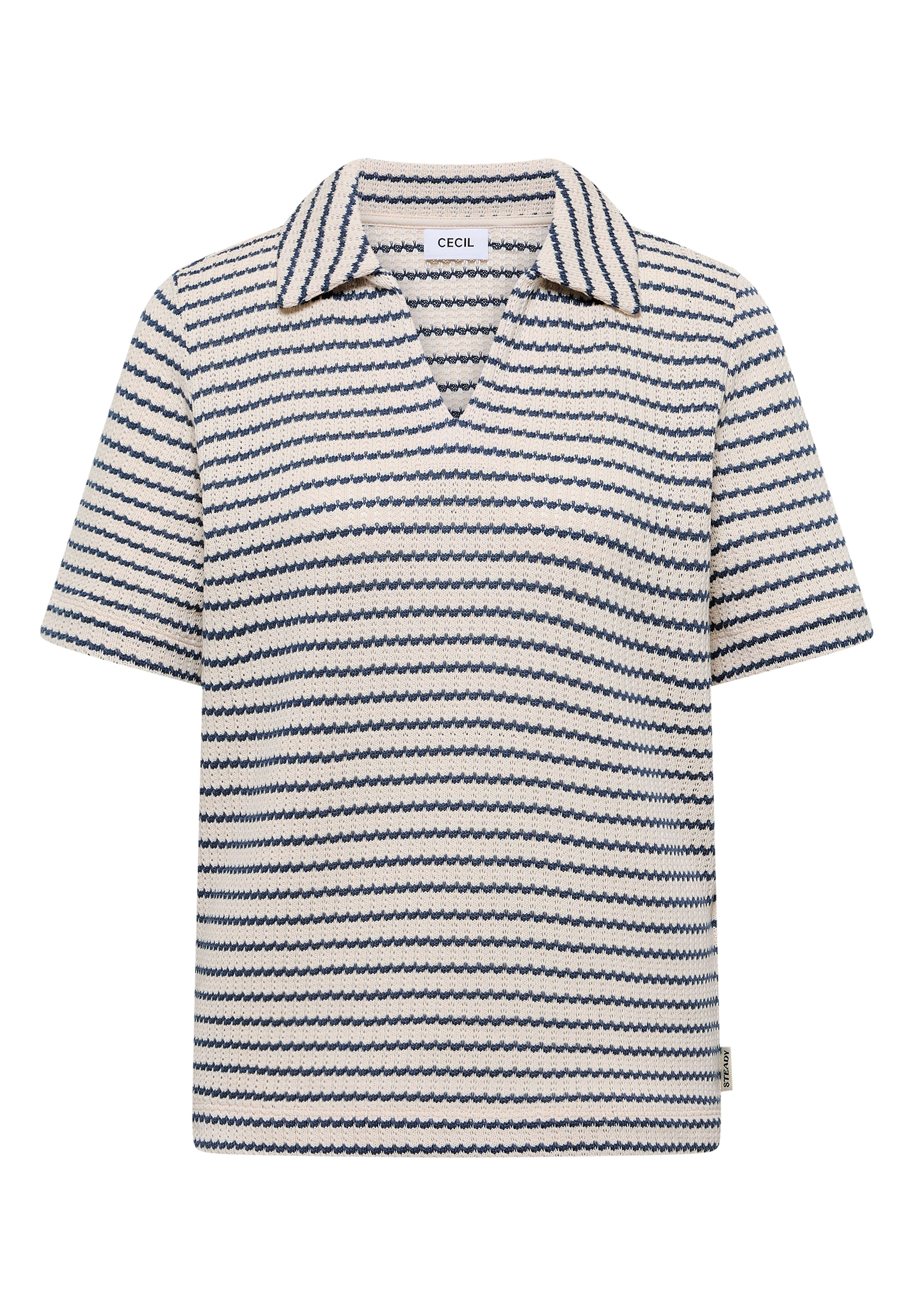 Cecil T-Shirt Ajourstrick mit Streifenmuster